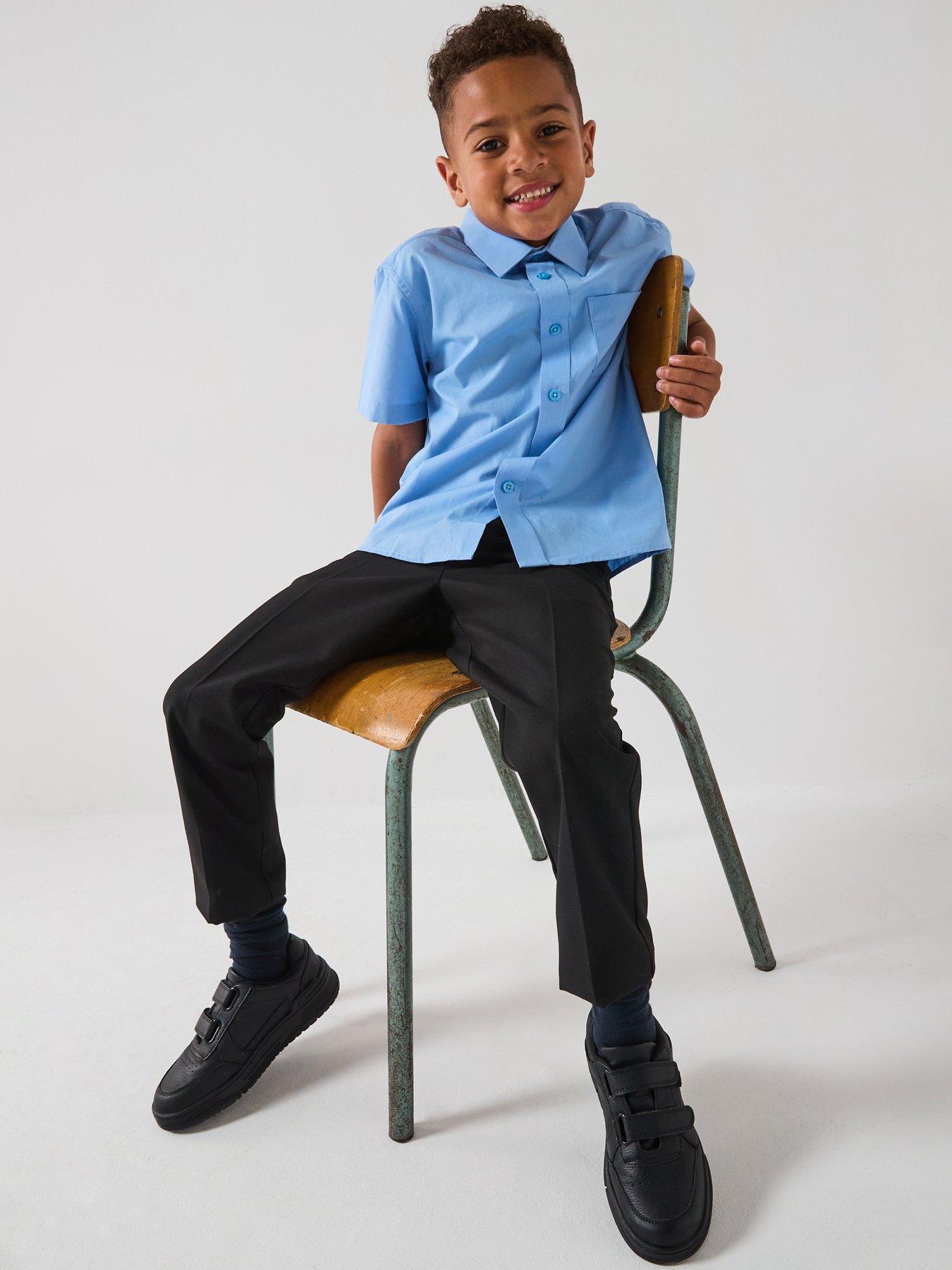 Image of V by Very Boys 2 Pack Regular Leg School Trousers - Black