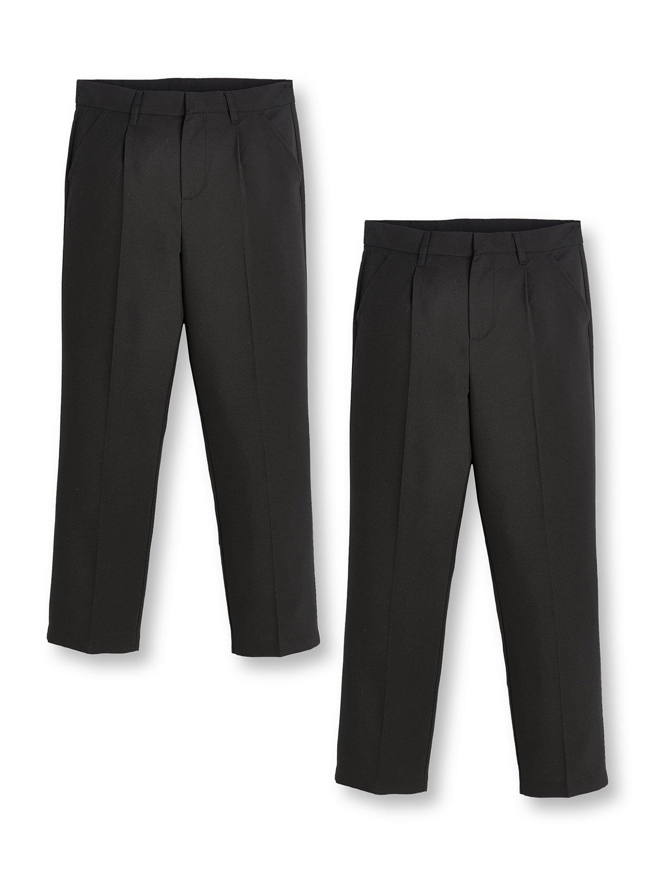 Image 2 of 7 of V by Very Boys 2 Pack Regular Leg School Trousers - Black