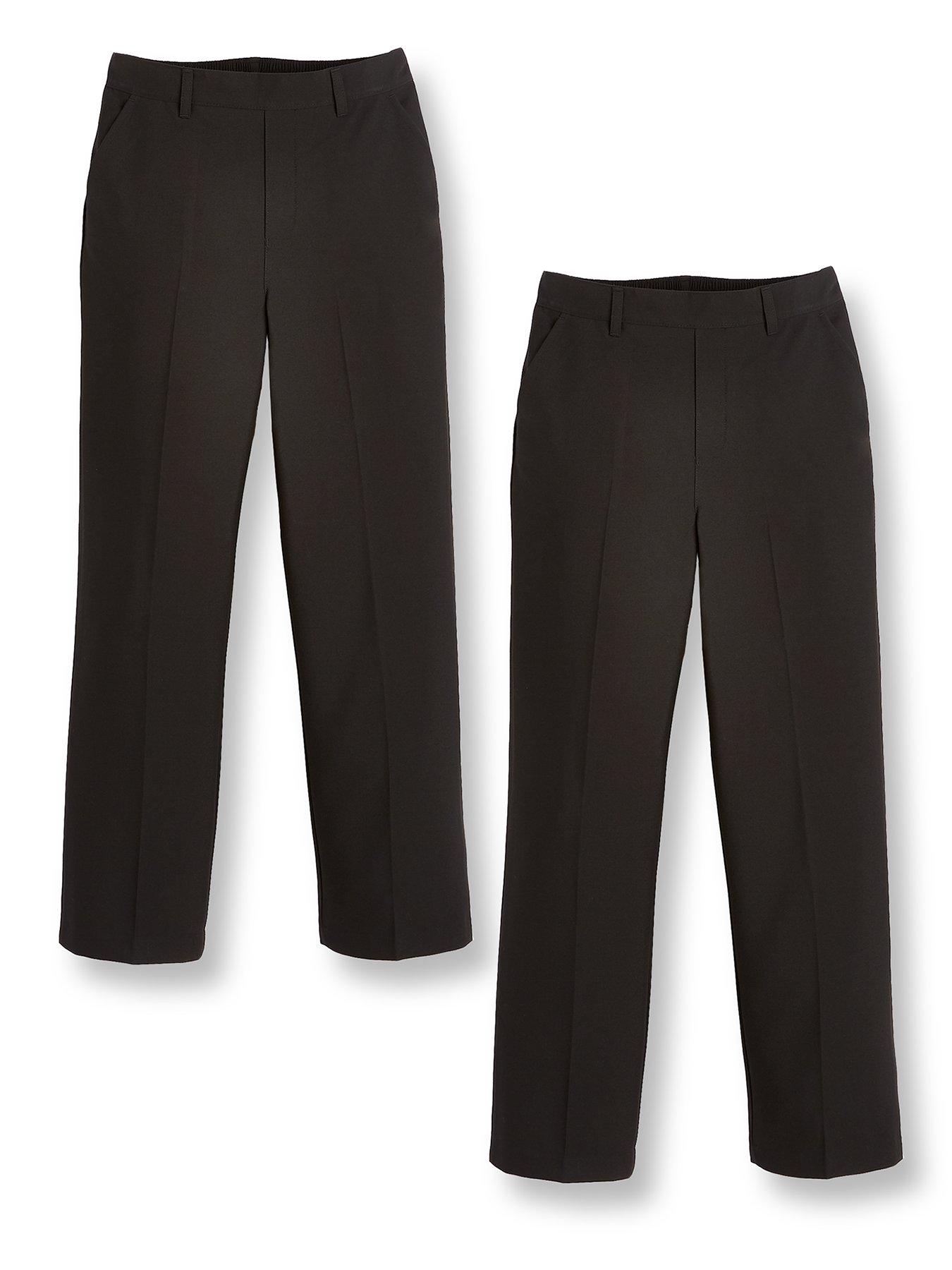 Image 2 of 6 of The Very Collection Boys 2 Pack Pull-On Elastic Waist School Trousers - Black
