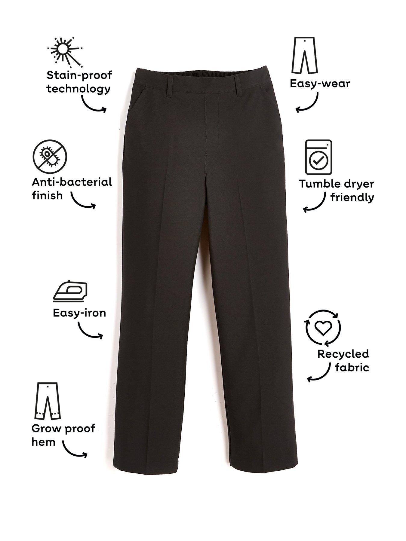 Image 4 of 6 of The Very Collection Boys 2 Pack Pull-On Elastic Waist School Trousers - Black