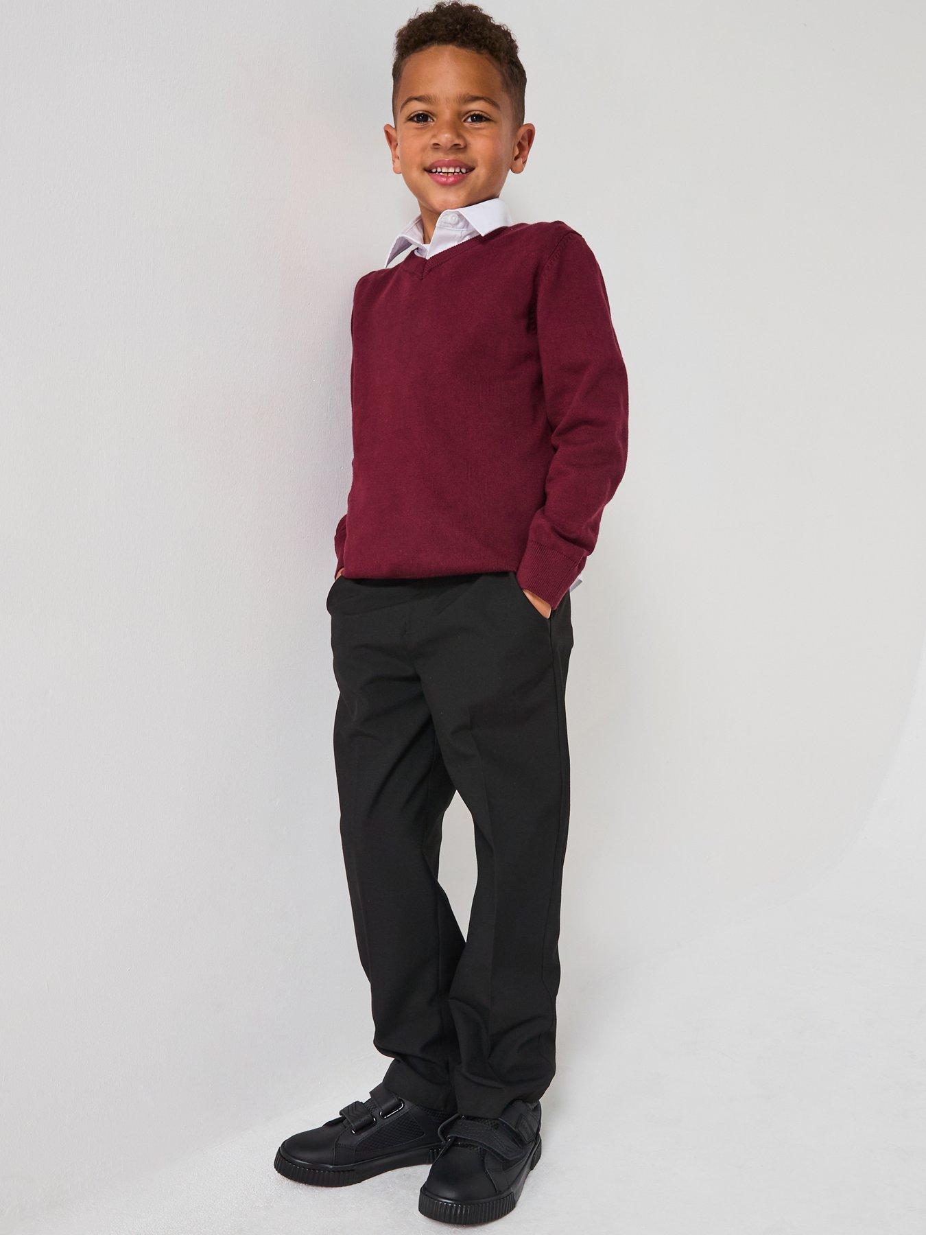 Image 6 of 6 of The Very Collection Boys 2 Pack Pull-On Elastic Waist School Trousers - Black