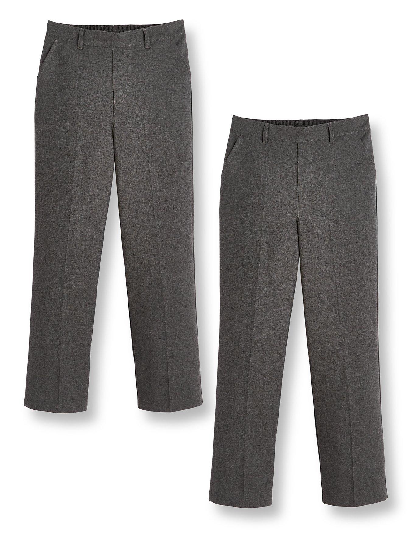Image 2 of 6 of The Very Collection Boys 2 Pack Pull-On Stain-Proof School Trousers - Grey