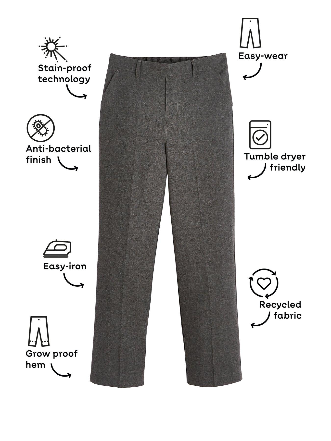 Image 4 of 6 of The Very Collection Boys 2 Pack Pull-On Stain-Proof School Trousers - Grey