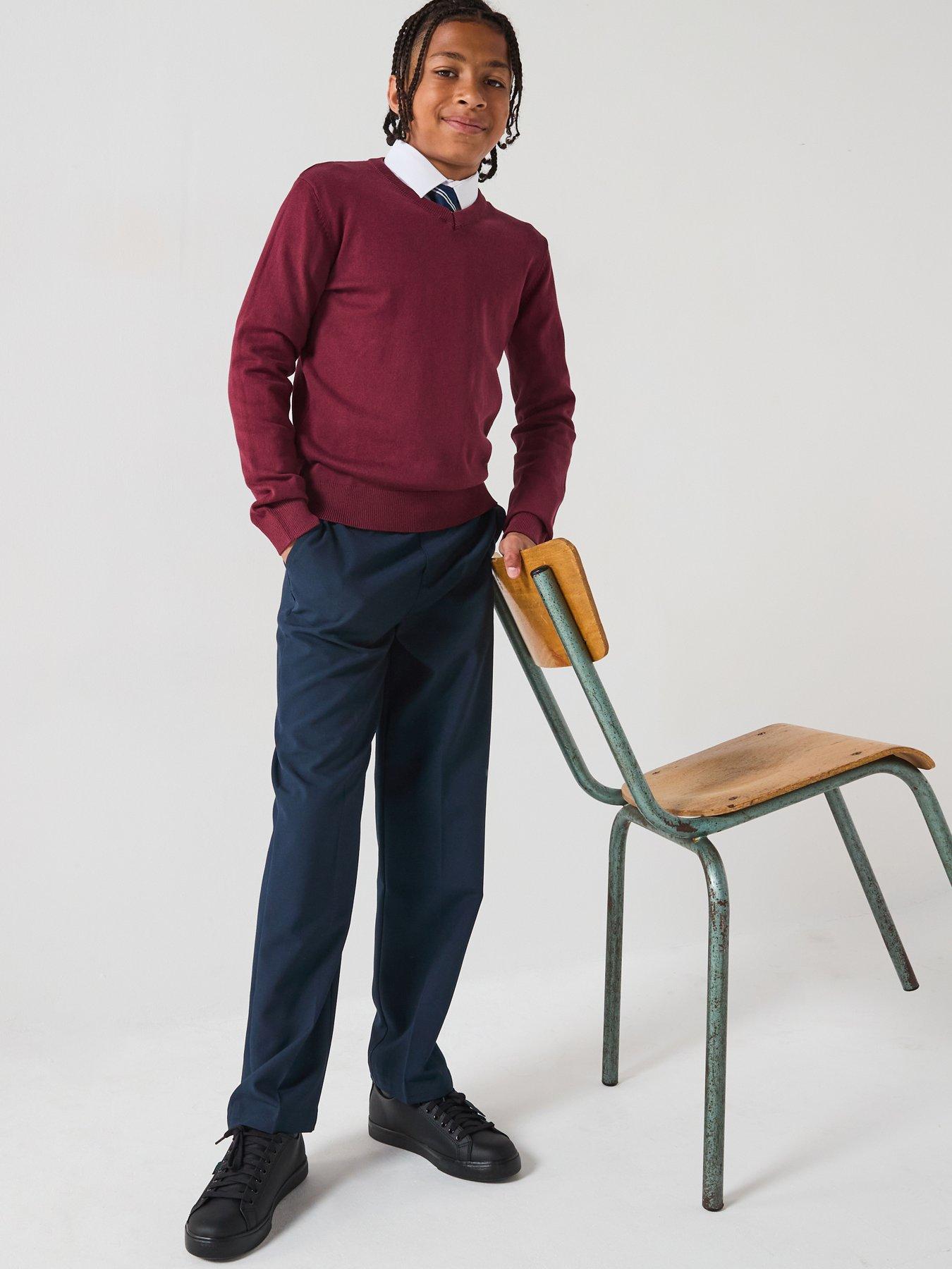 Image 1 of 6 of Everyday Boys 2 Pack&nbsp;Pull On School Trousers - Navy