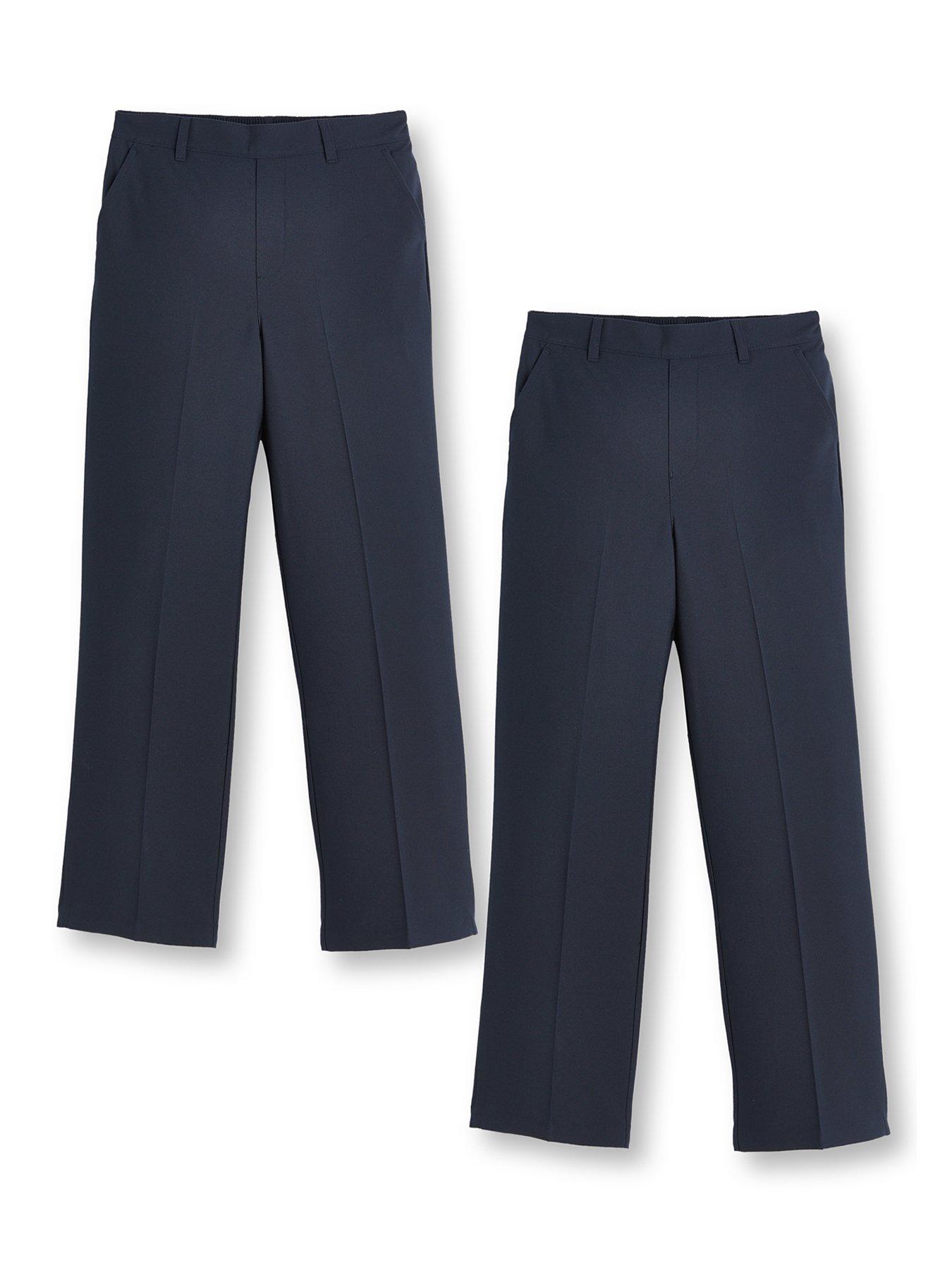 Image 2 of 6 of Everyday Boys 2 Pack&nbsp;Pull On School Trousers - Navy