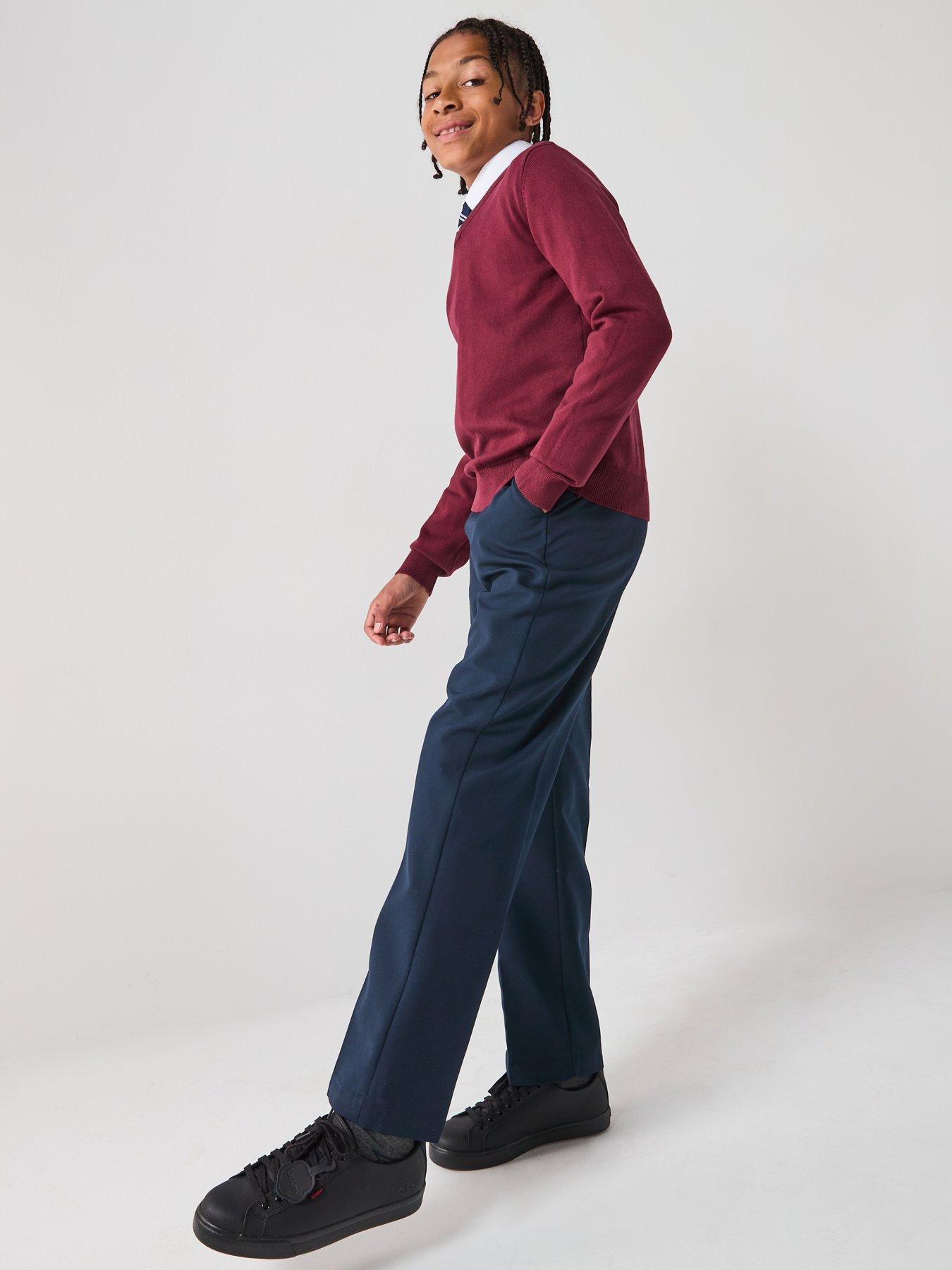 Image 6 of 6 of Everyday Boys 2 Pack&nbsp;Pull On School Trousers - Navy