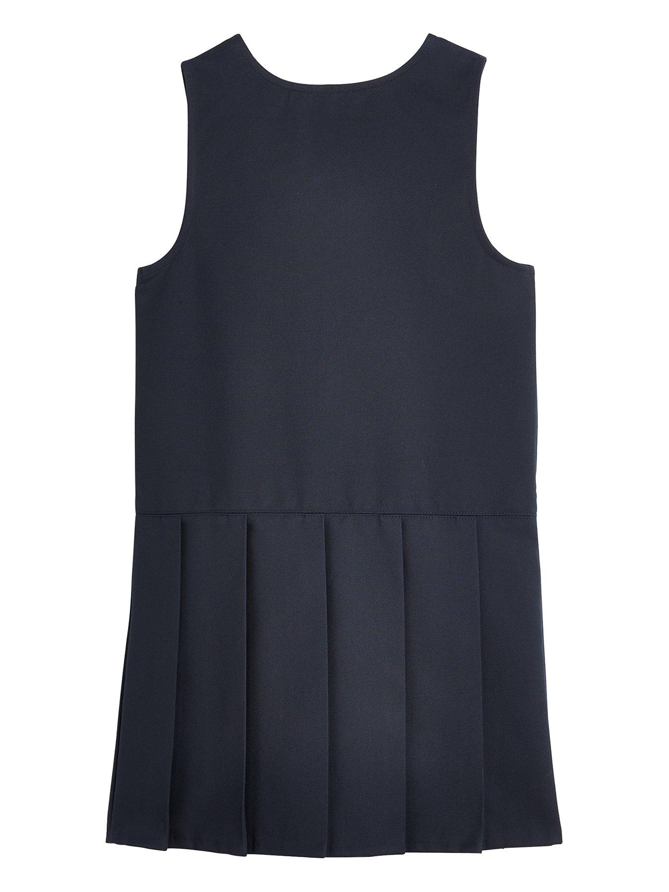 Image 3 of 6 of The Very Collection Girls 2 Pack Pleat Pinafore Water-Repellent School&nbsp;Dresses&nbsp;- Navy