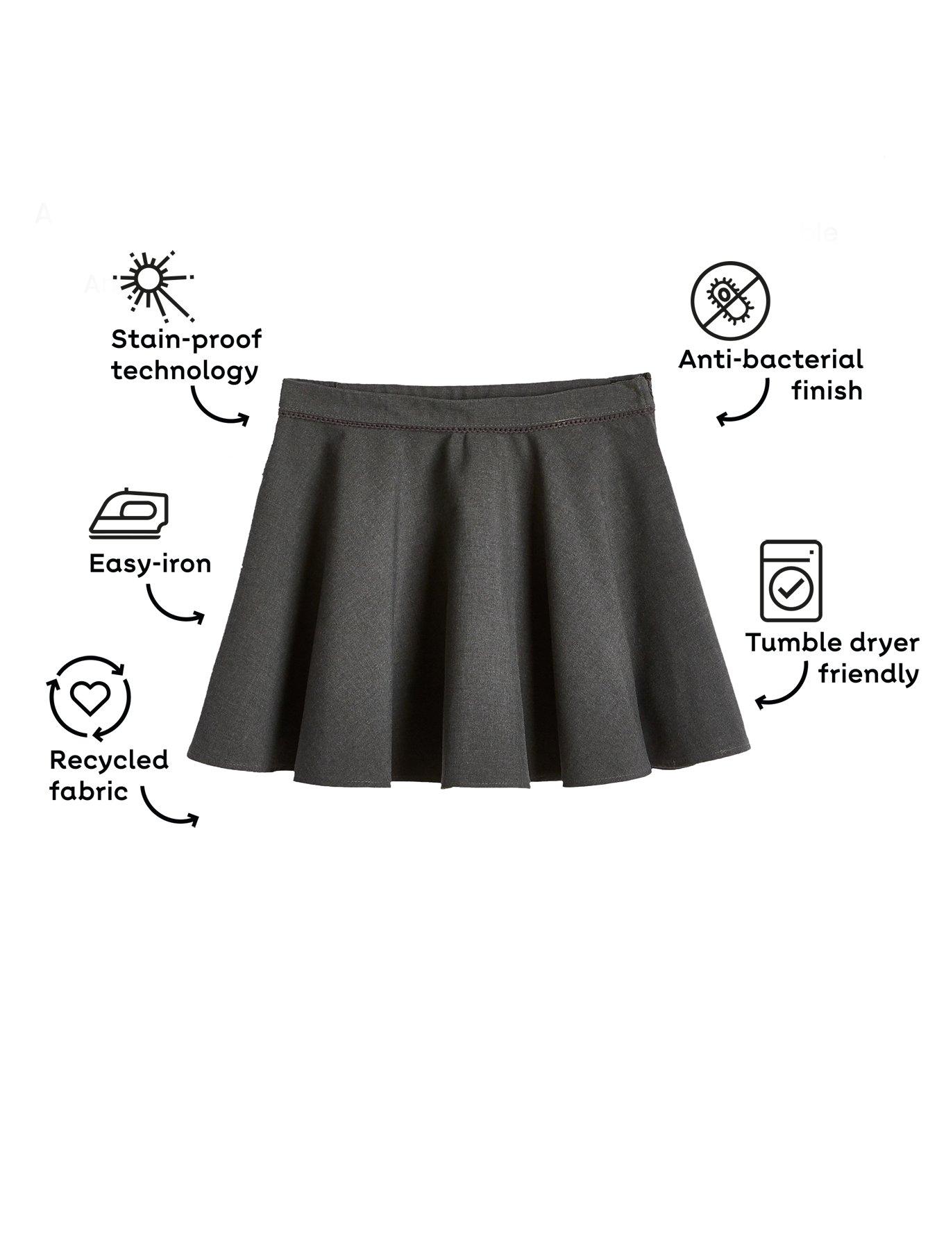 Image 4 of 7 of Everyday Girls 2 Pack Woven Skater School Skirts - Grey