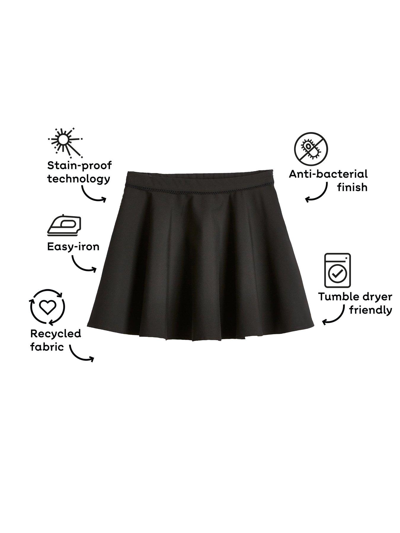 Image 4 of 7 of Everyday Girls 2 Pack Woven Skater School Skirts - Black
