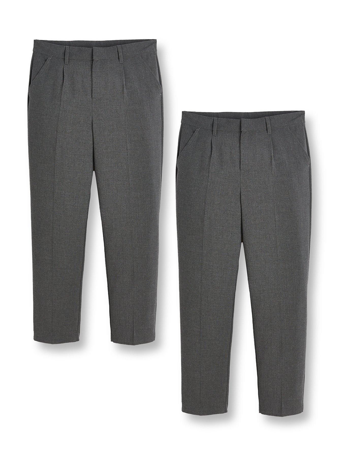 Image 2 of 7 of V by Very Boys 2 Pack Plus Size Regular Leg School Trousers - Grey