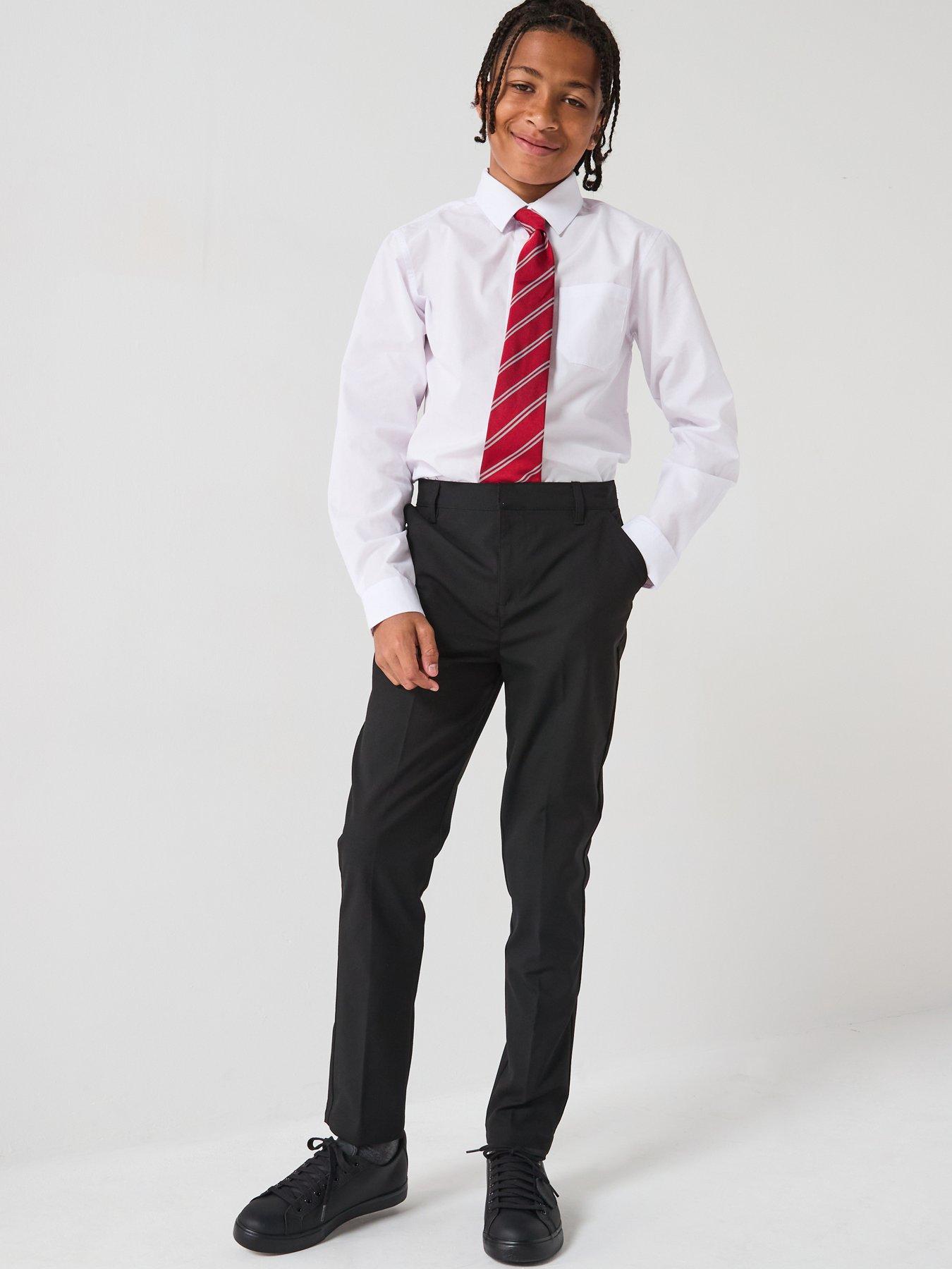 Image 7 of 7 of V by Very Boys 2 Pack Plus Size Regular Leg School Trousers - Grey