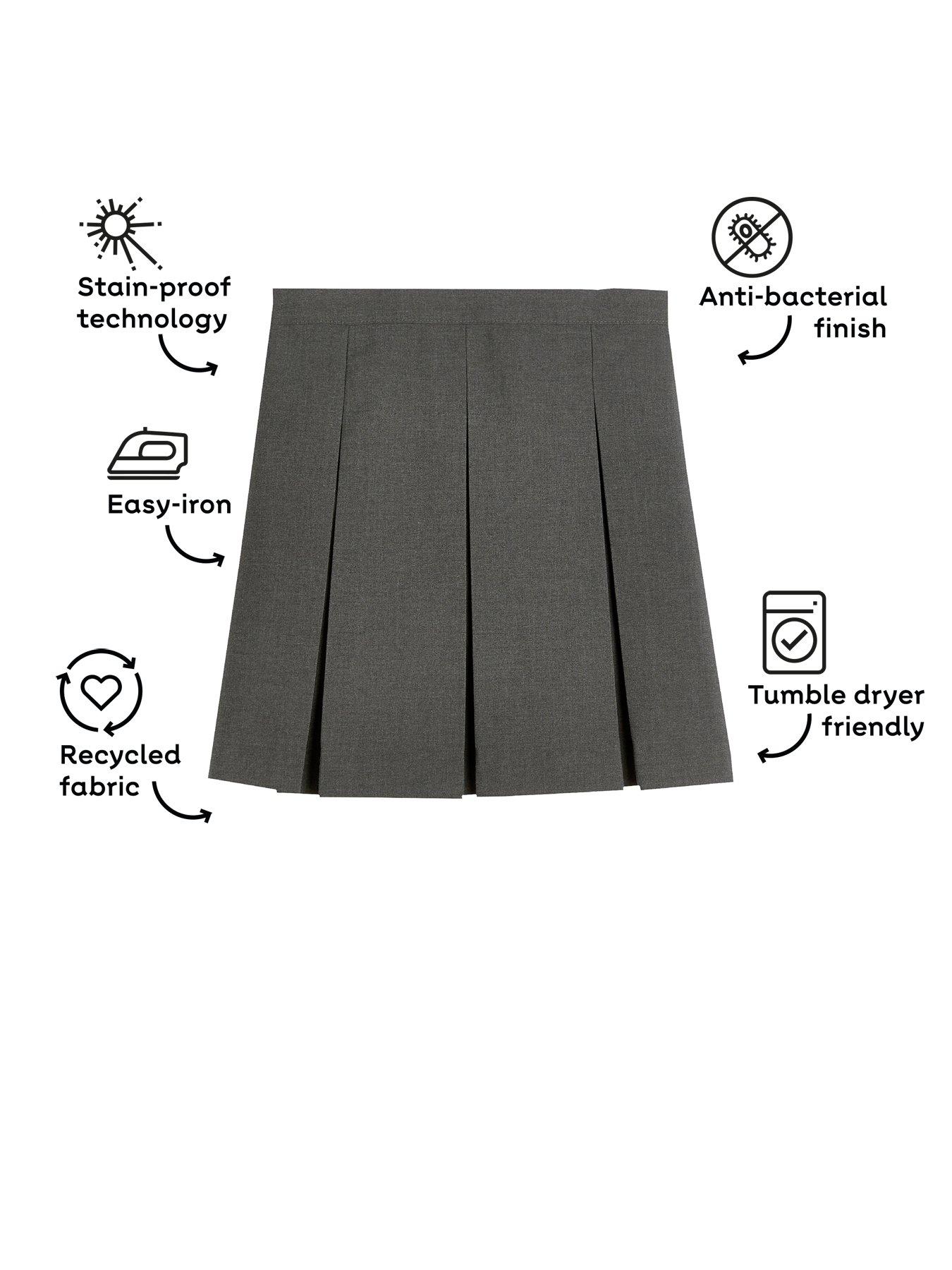 Image 4 of 7 of The Very Collection Girls 2 Pack Classic Pleated School Skirts - Grey