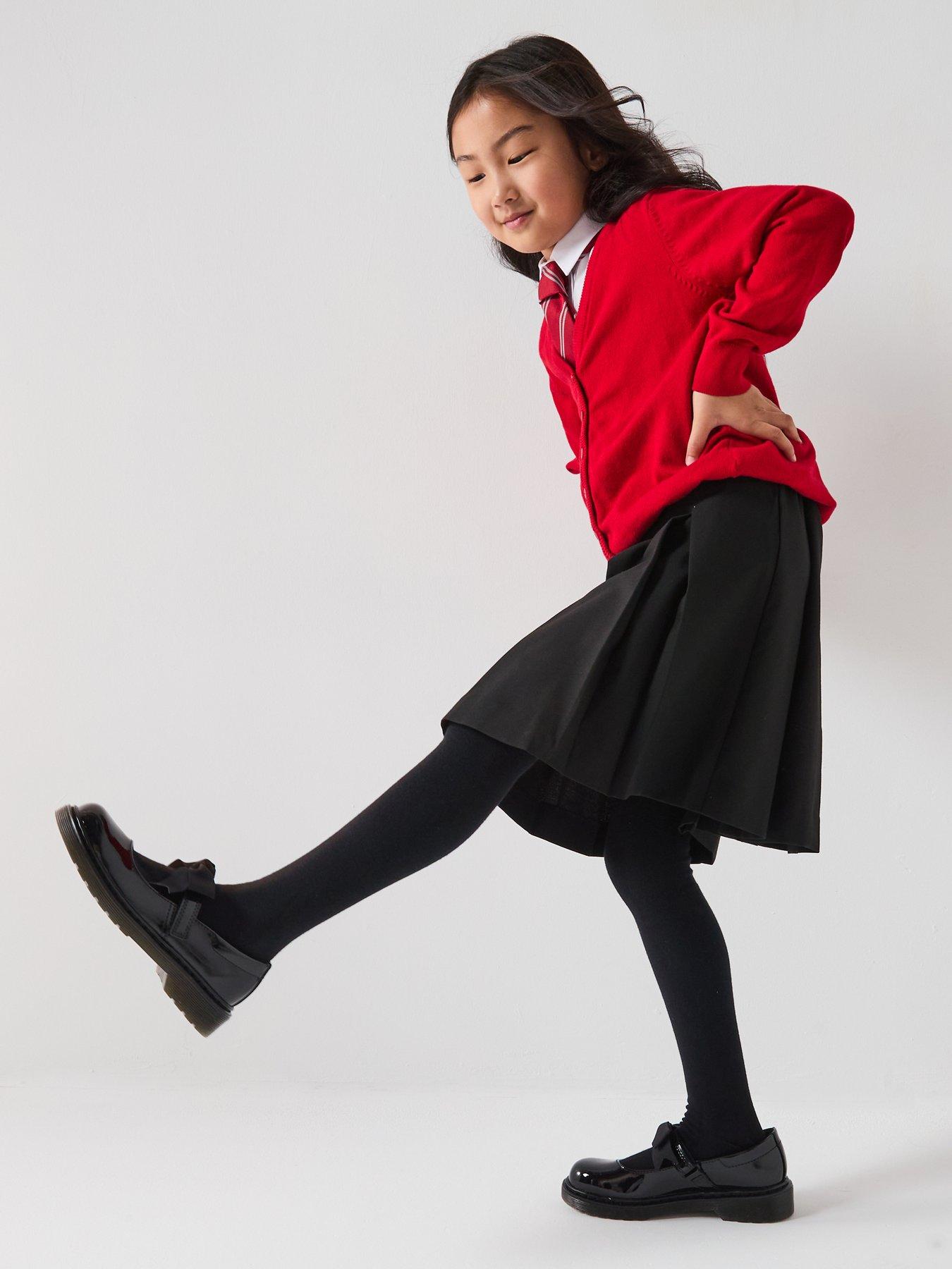 undefined Girls 2 Pack Classic Pleated Water-Repellent School Skirts - Black