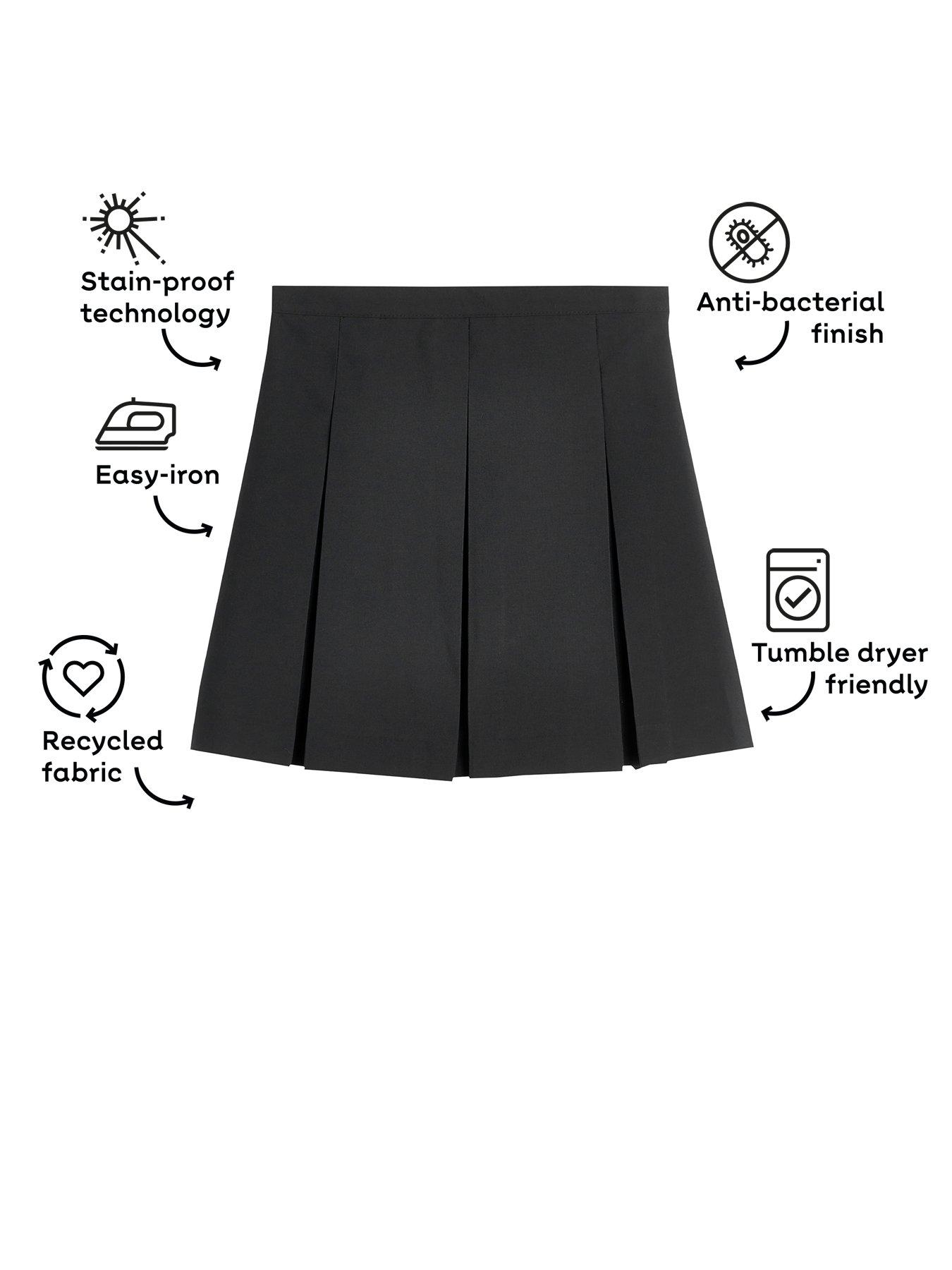 Image 4 of 6 of The Very Collection Girls 2 Pack Classic Pleated Water-Repellent&nbsp;School Skirts - Black