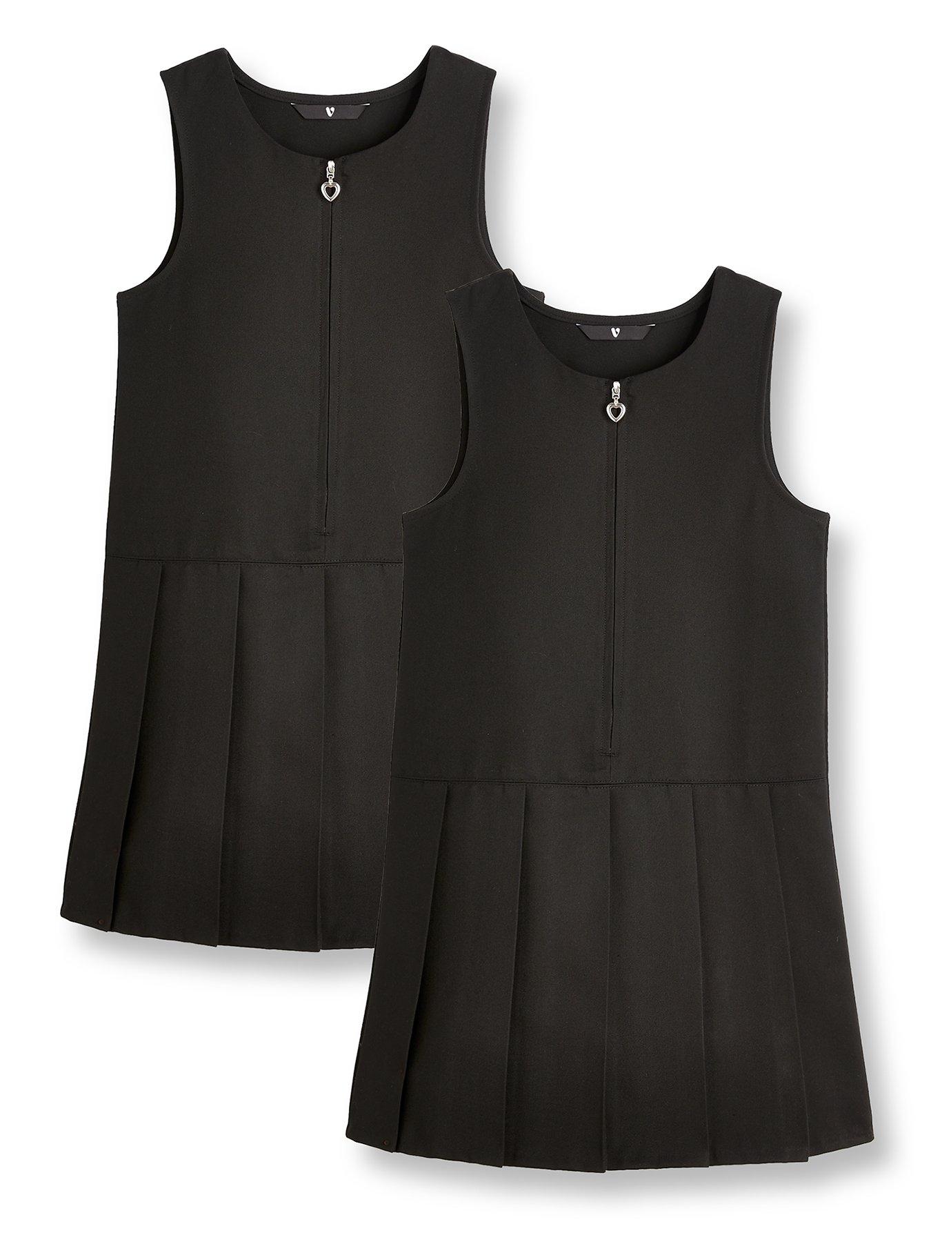 Girls black school pinafore best sale