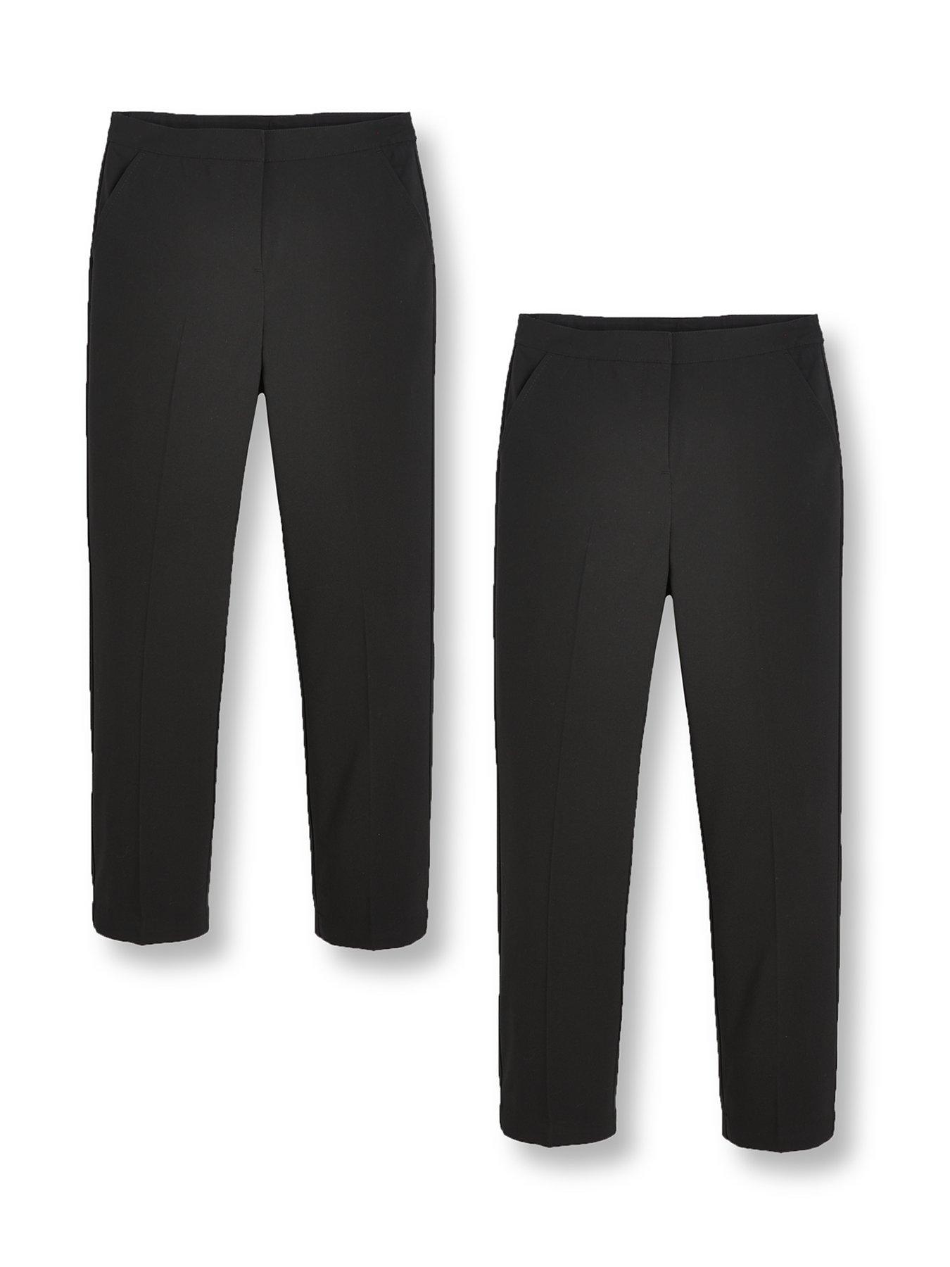 Image 1 of 4 of V by Very Girls 2 Pack Woven School Trouser Regular Fit&nbsp;- Black