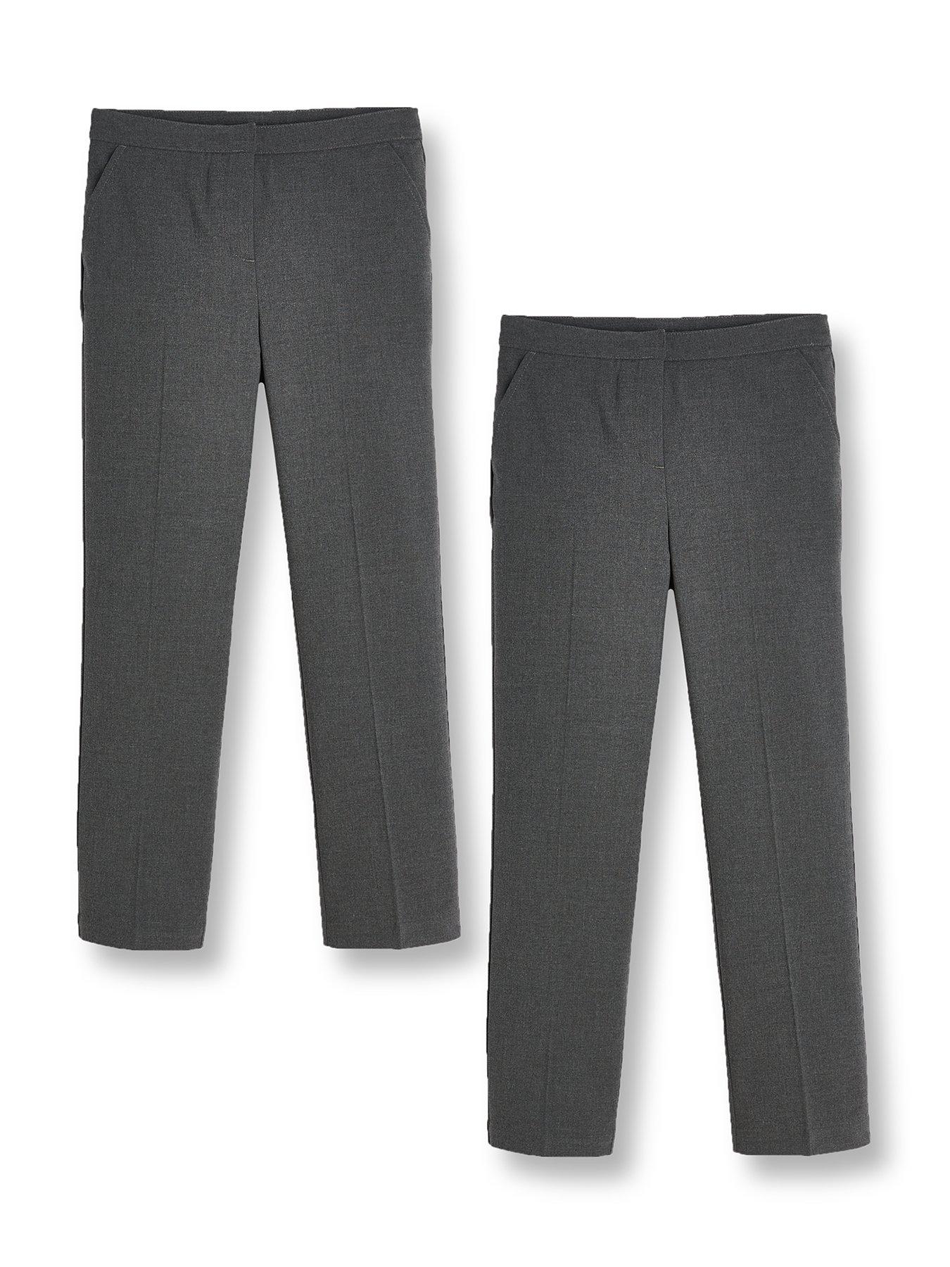 Image 2 of 7 of V by Very Girls 2 Pack Woven School Trouser Regular Fit - Grey