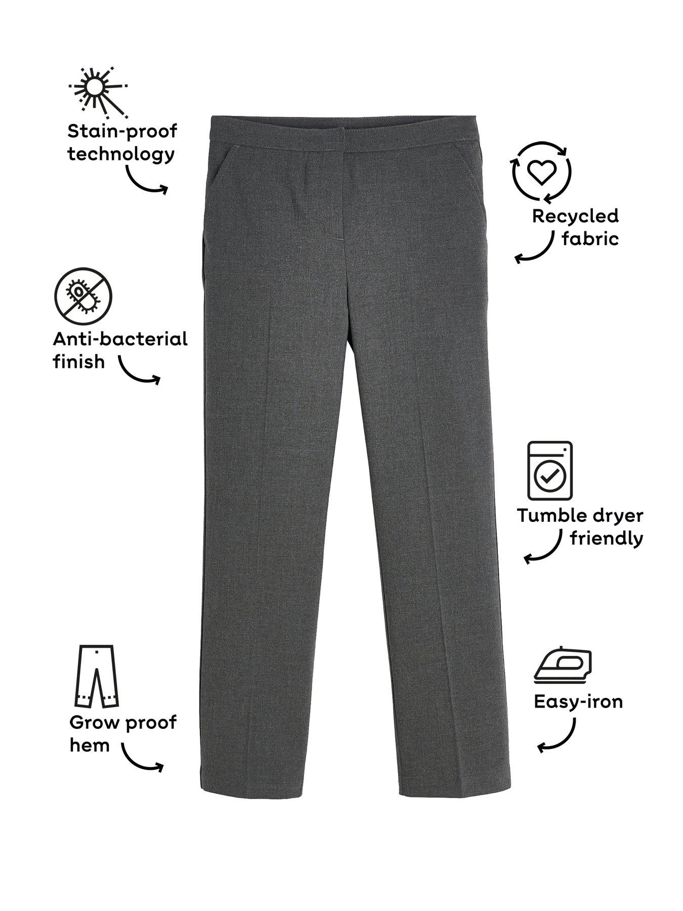 Image 4 of 7 of V by Very Girls 2 Pack Woven School Trouser Regular Fit - Grey