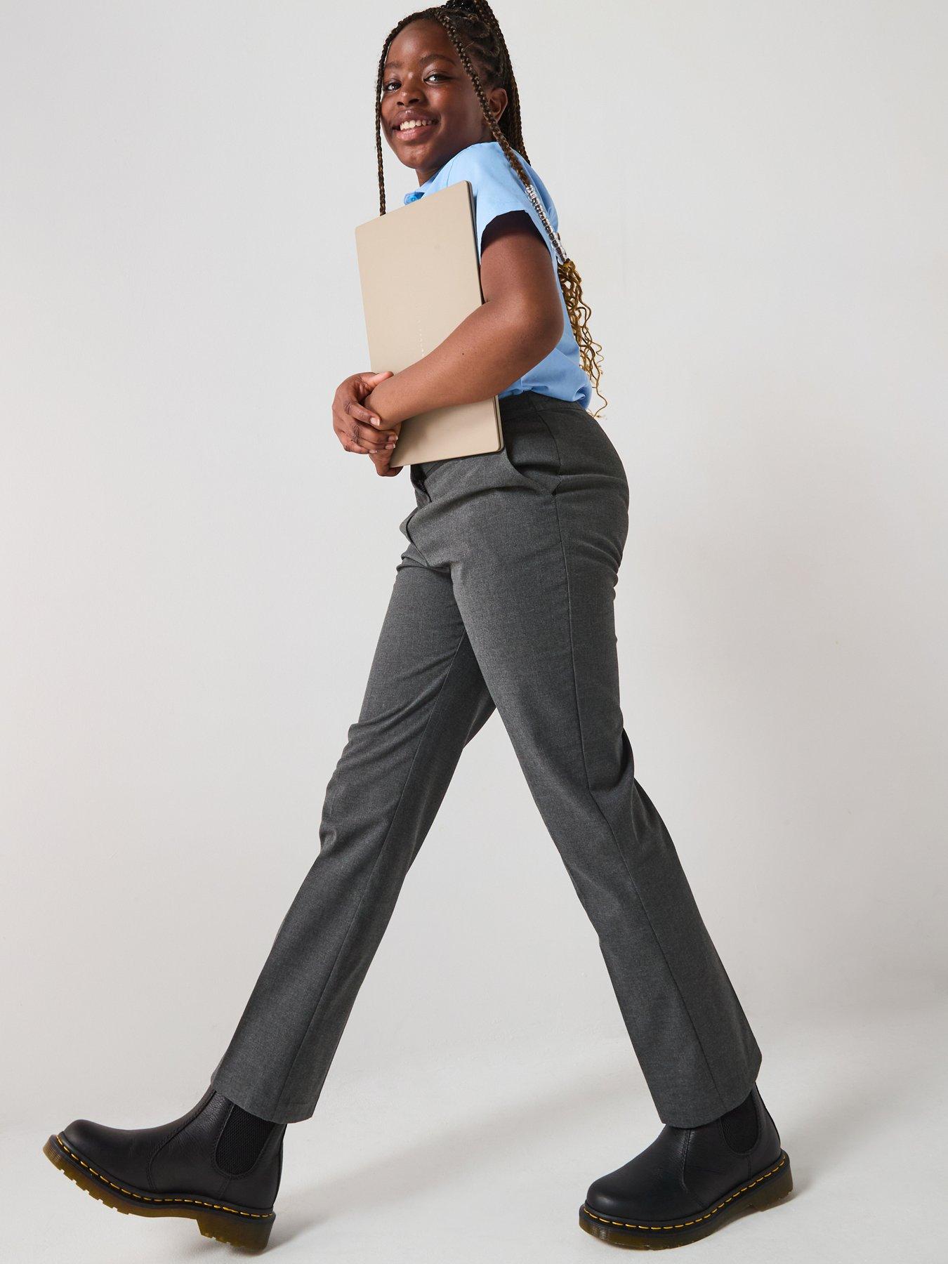 Image 7 of 7 of V by Very Girls 2 Pack Woven School Trouser Regular Fit - Grey