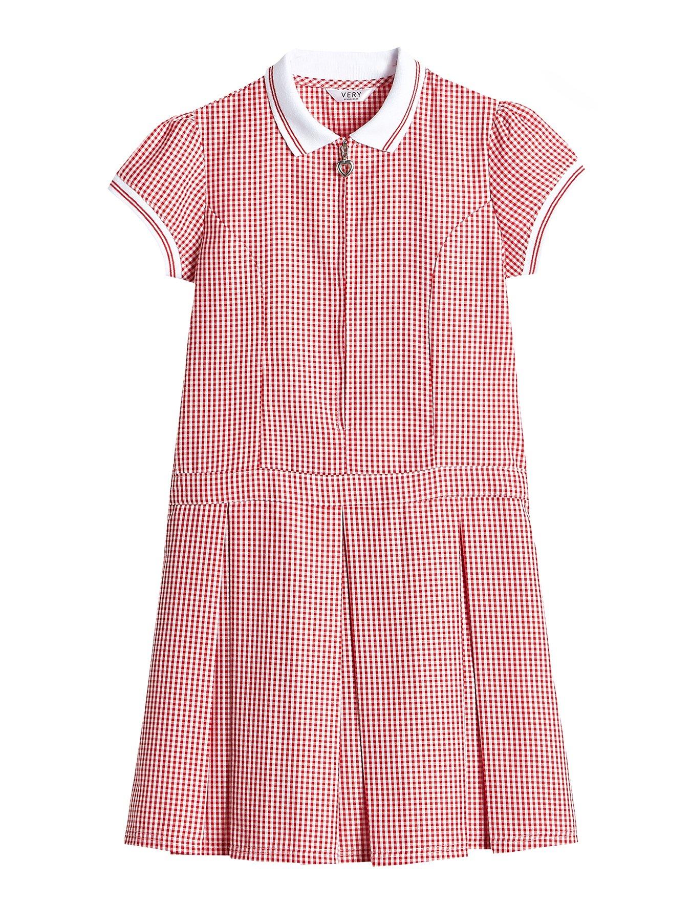 Plus fit red shop gingham school dress