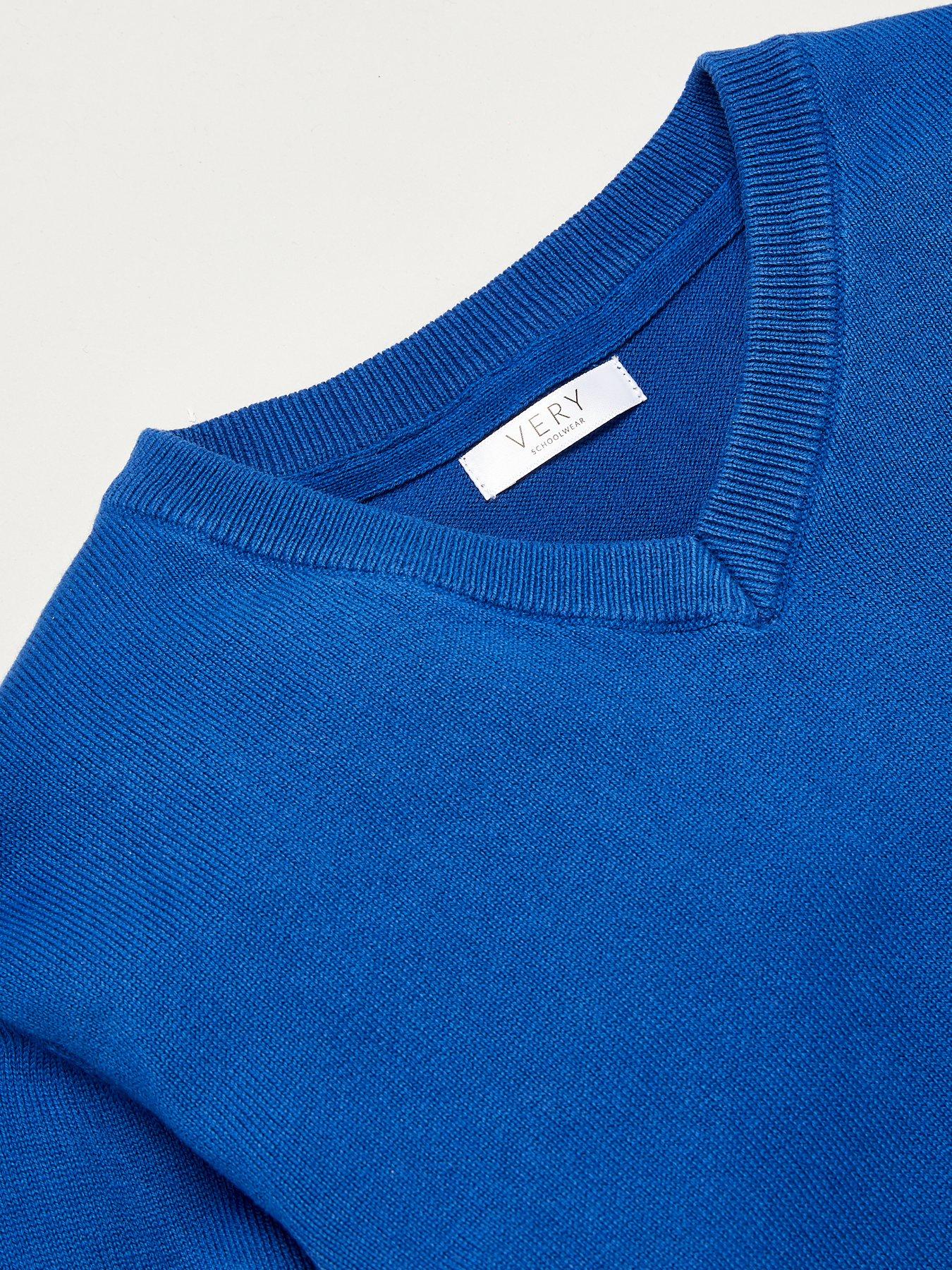 Image 4 of 4 of The Very Collection Unisex 2 Pack V-Neck School Jumper - Royal Blue