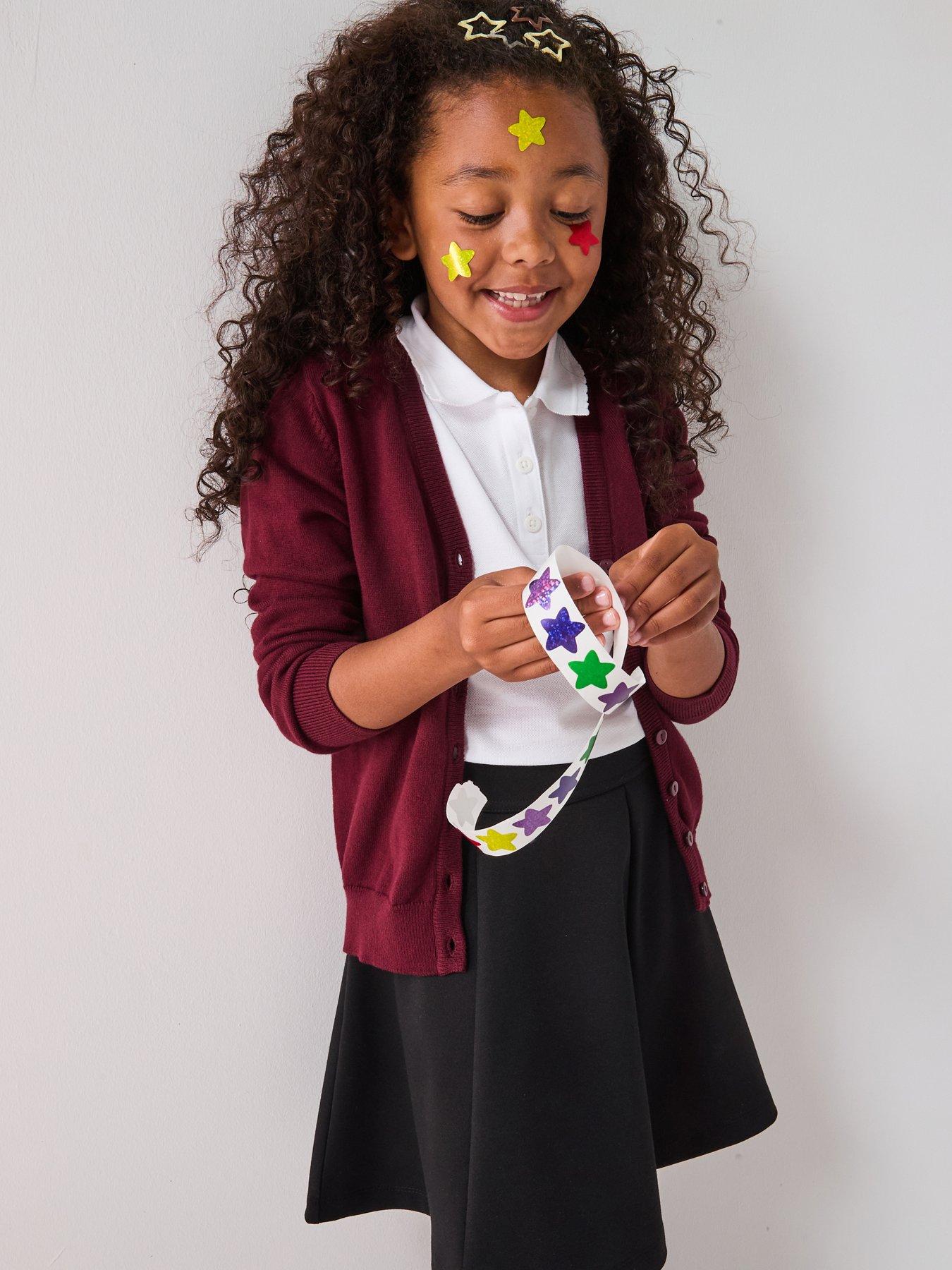 undefined Girls 2 Pack School Cardigans - Burgundy