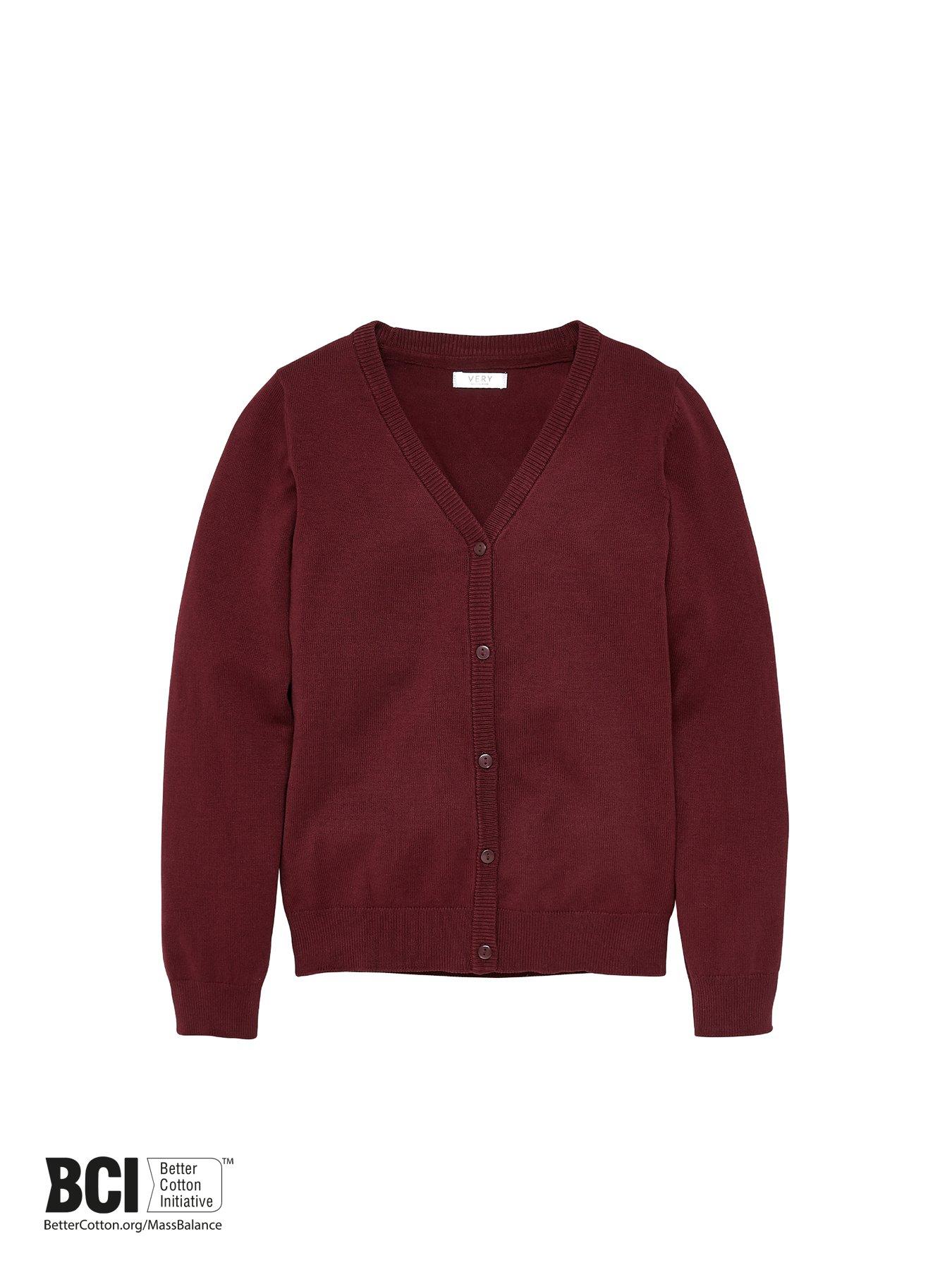 Image 4 of 5 of Everyday Girls 2 Pack School Cardigans - Burgundy