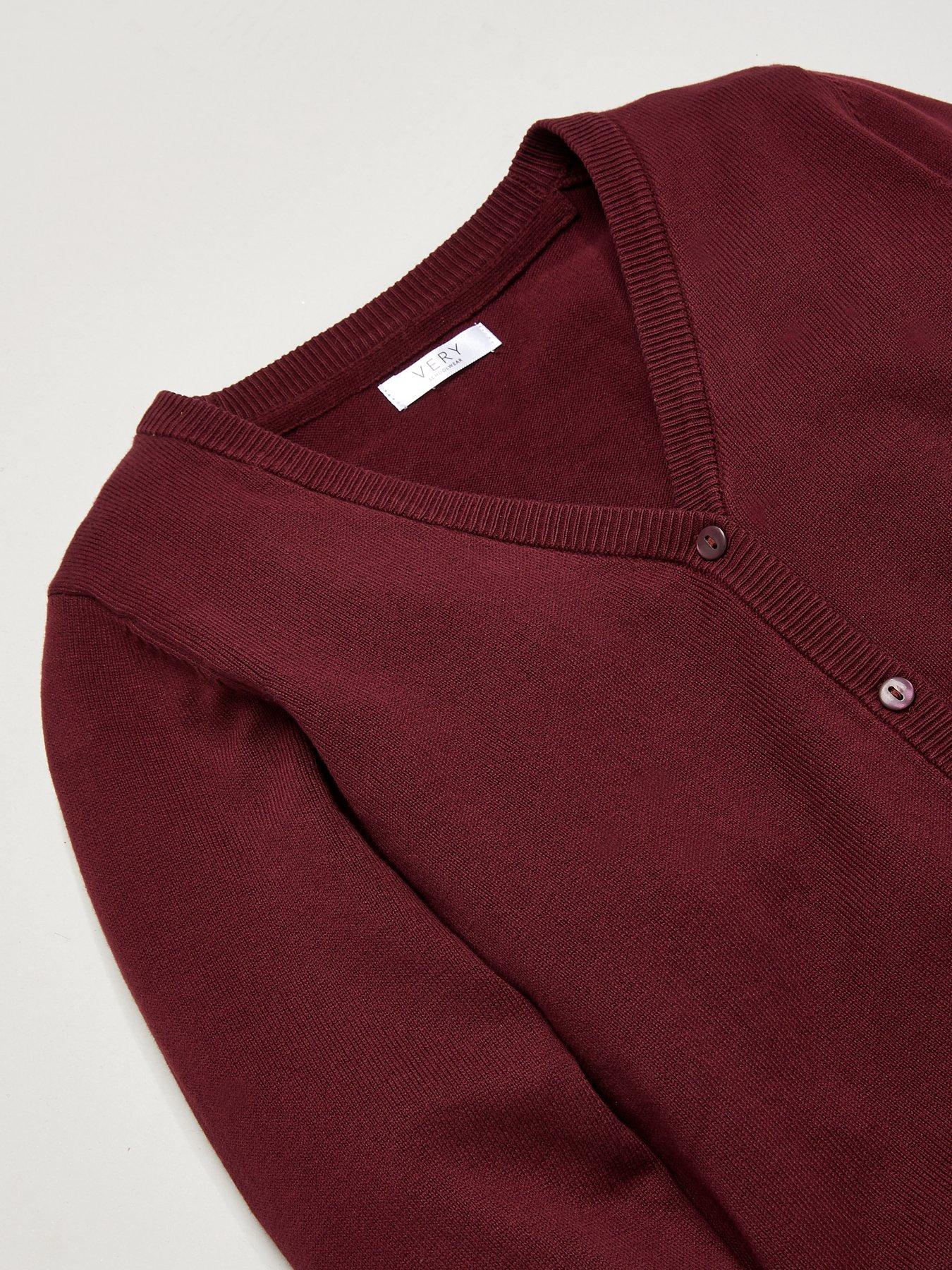 Image 5 of 5 of Everyday Girls 2 Pack School Cardigans - Burgundy