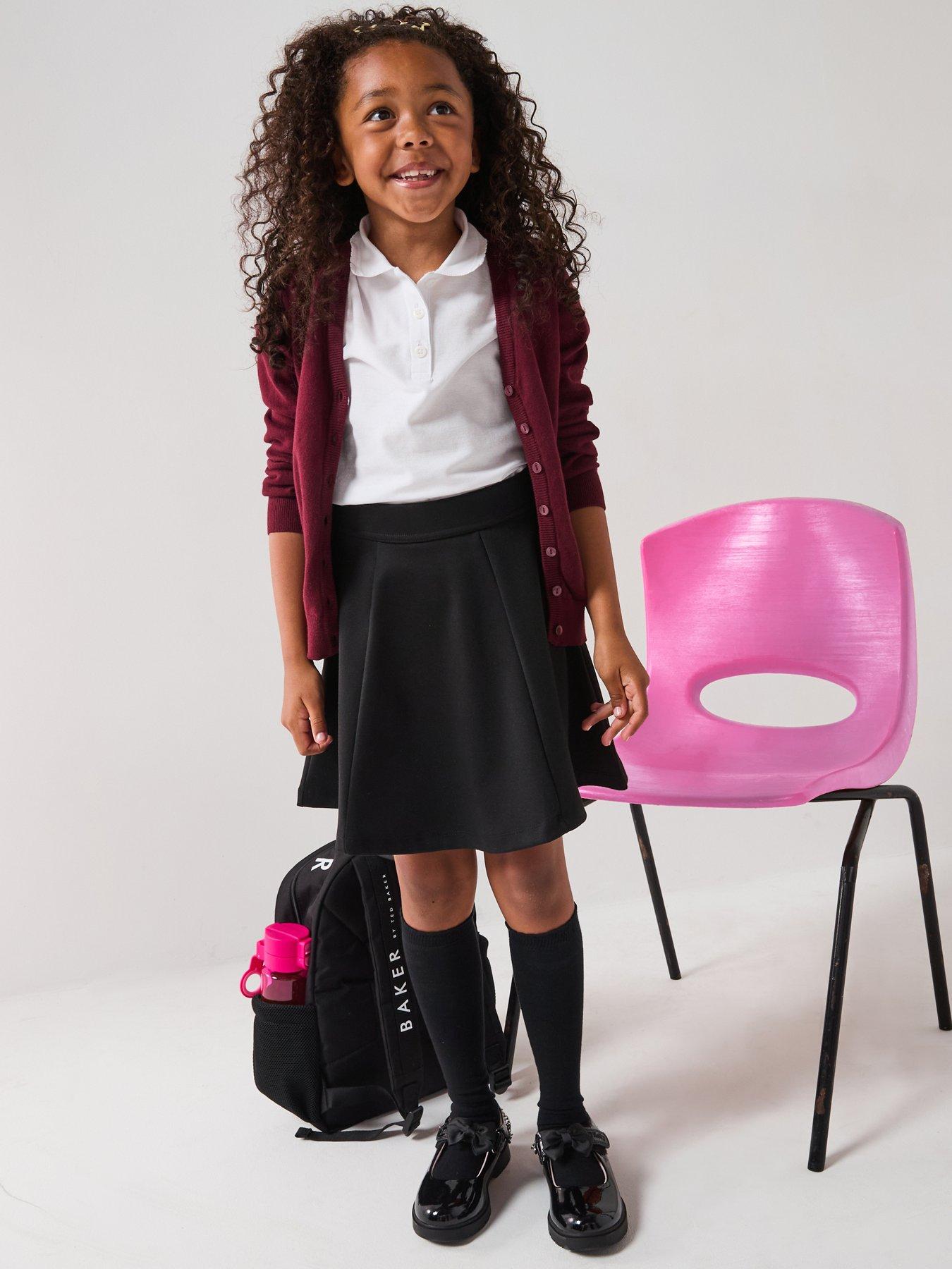 Image 6 of 6 of The Very Collection Girls 2 Pack School Cardigans - Burgundy