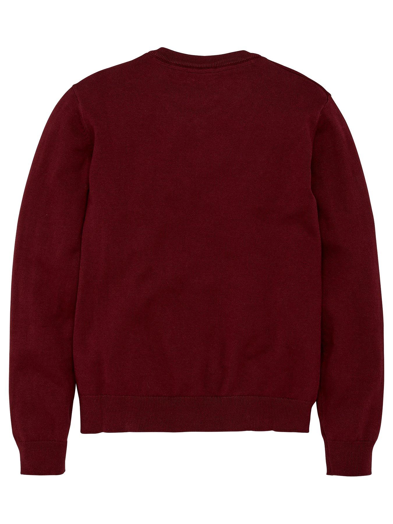 Image 3 of 5 of Everyday Unisex 2 Pack V-Neck School Jumper - Burgundy