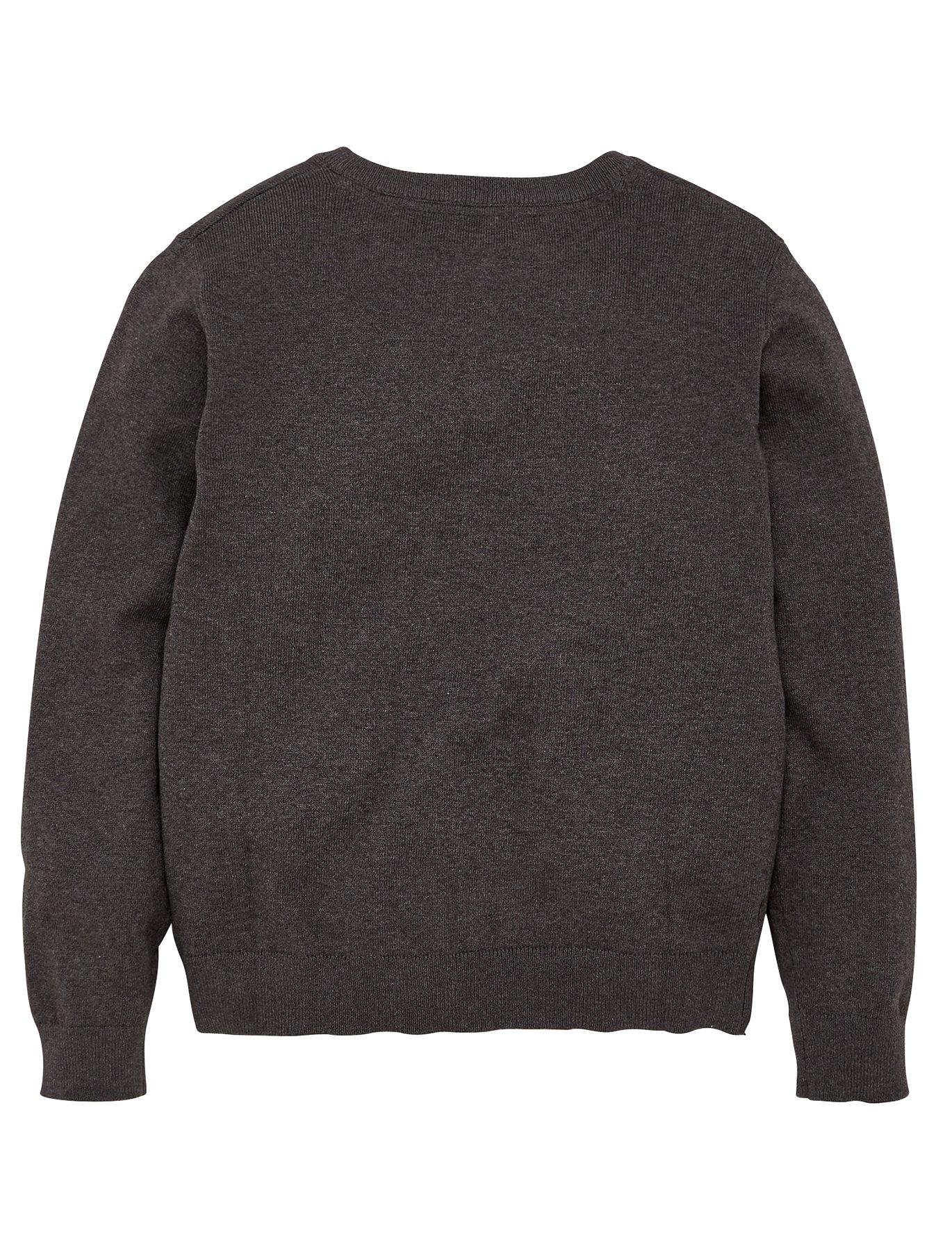 Image 3 of 5 of Everyday Unisex 2 Pack V-Neck School Jumper - Charcoal