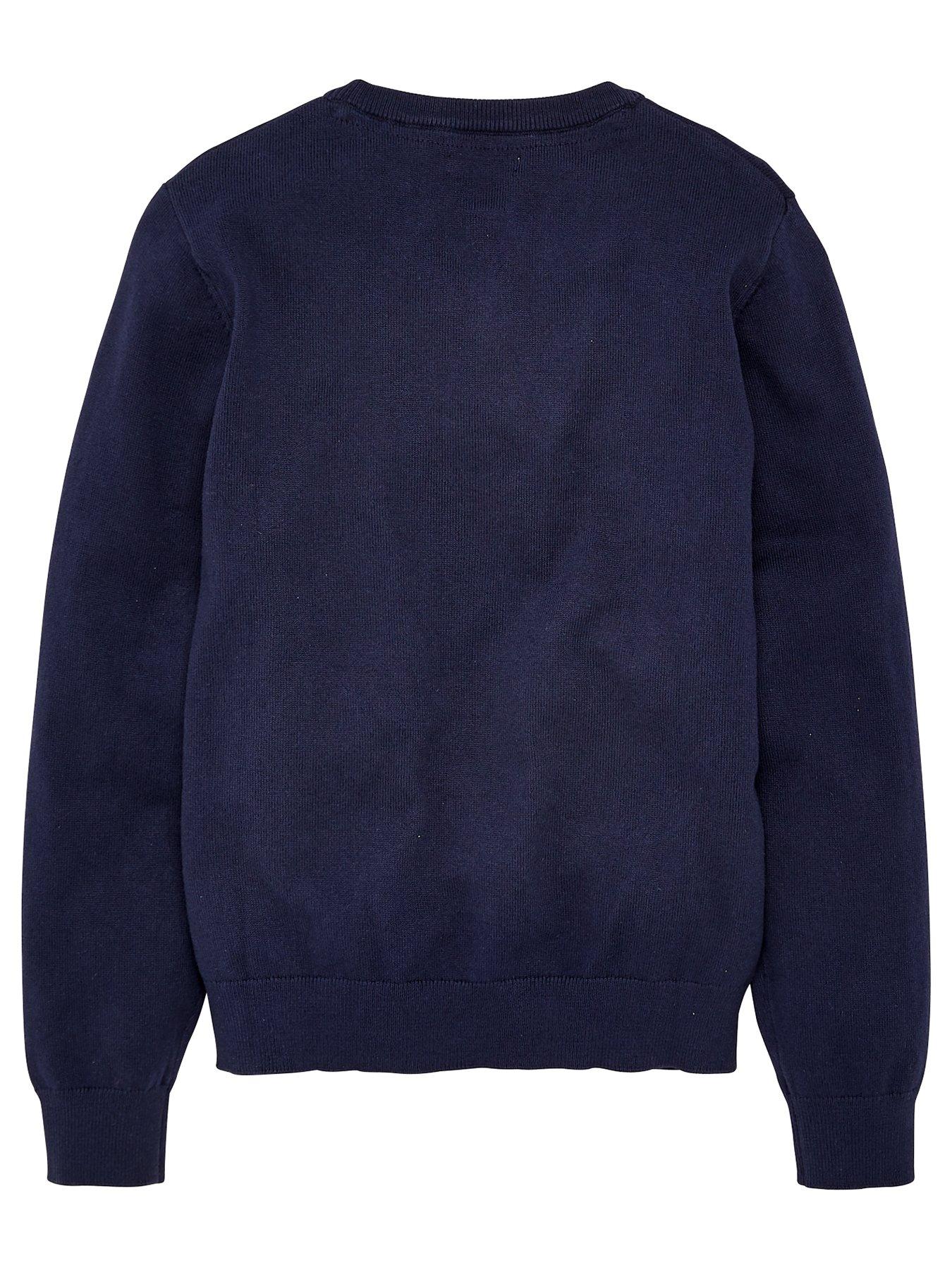 Image 3 of 6 of The Very Collection Unisex 2 Pack V-Neck School Jumper - Navy