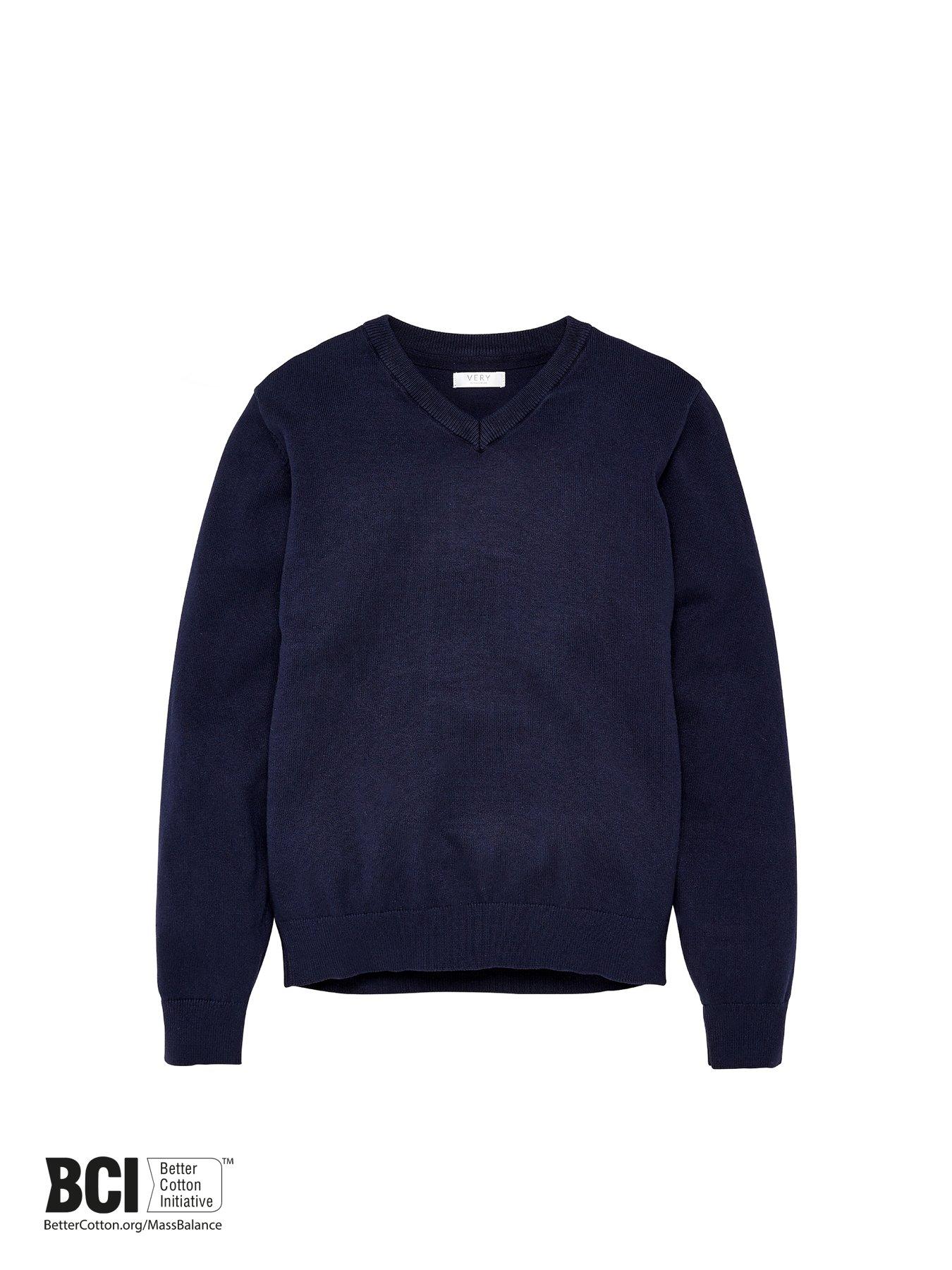 Image 4 of 6 of The Very Collection Unisex 2 Pack V-Neck School Jumper - Navy