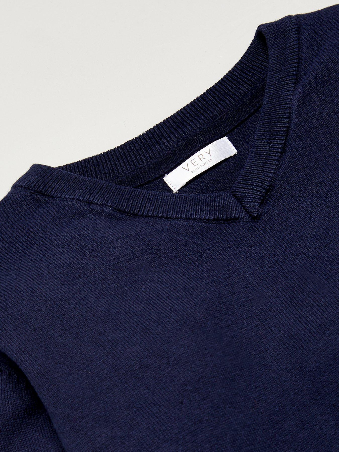 Image 5 of 6 of The Very Collection Unisex 2 Pack V-Neck School Jumper - Navy