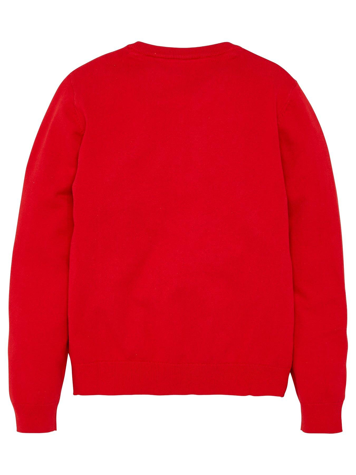 Image 3 of 5 of Everyday Unisex 2 Pack V-Neck School Jumper - Red
