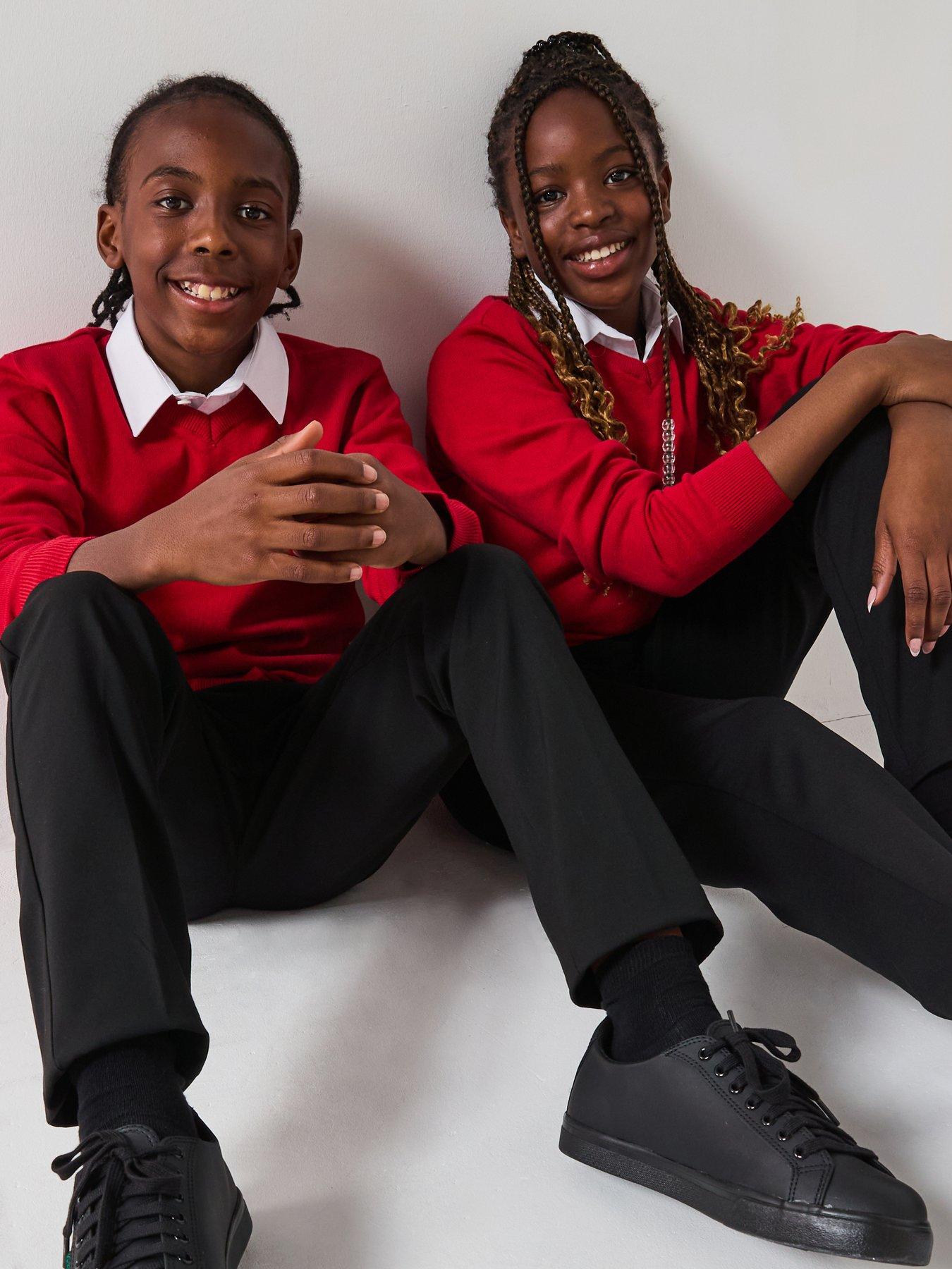 Image 6 of 6 of The Very Collection Unisex 2 Pack V-Neck School Jumper - Red