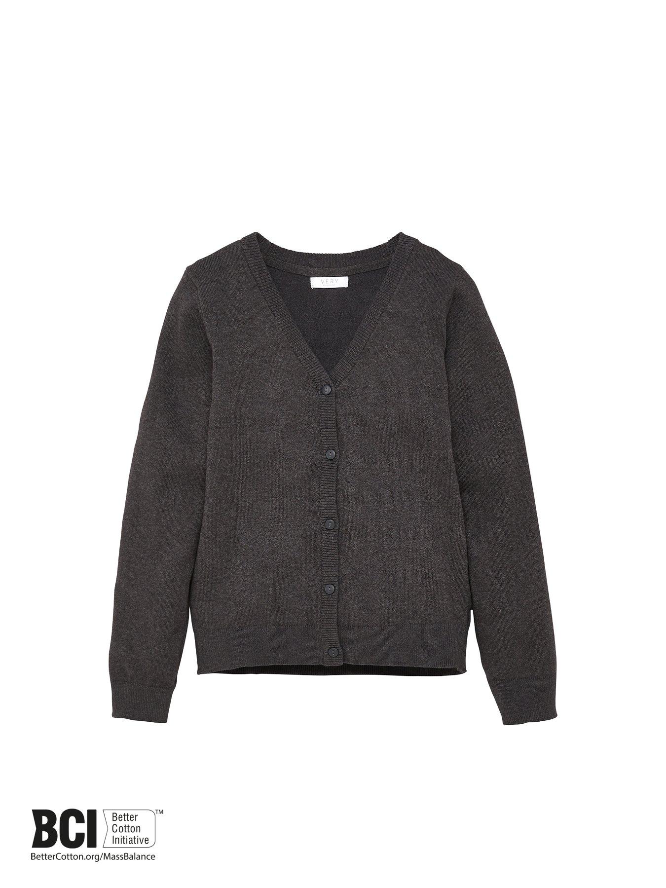 The Very Collection Girls Pack School Cardigans Charcoal