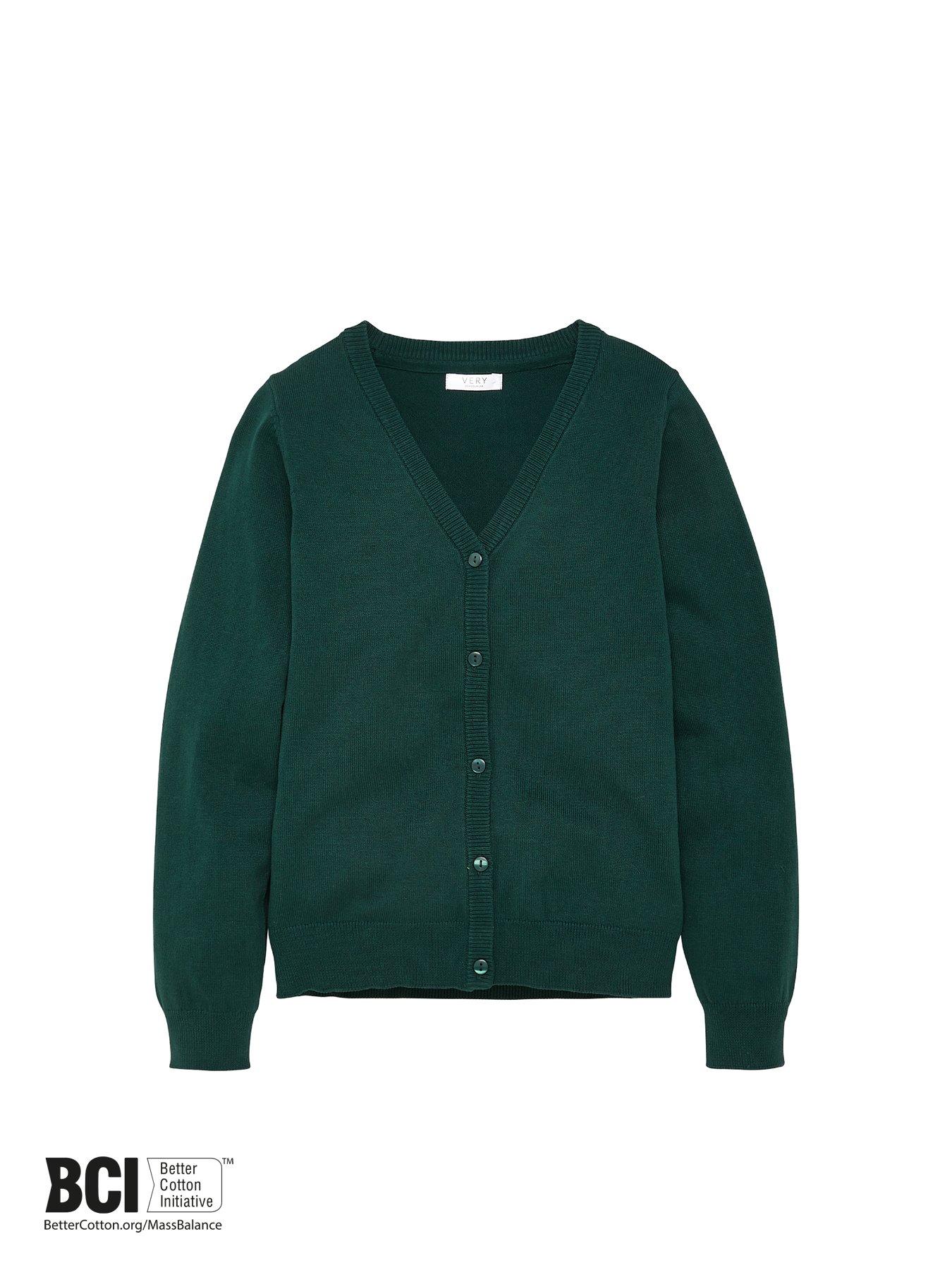 Girls green school cardigan sale