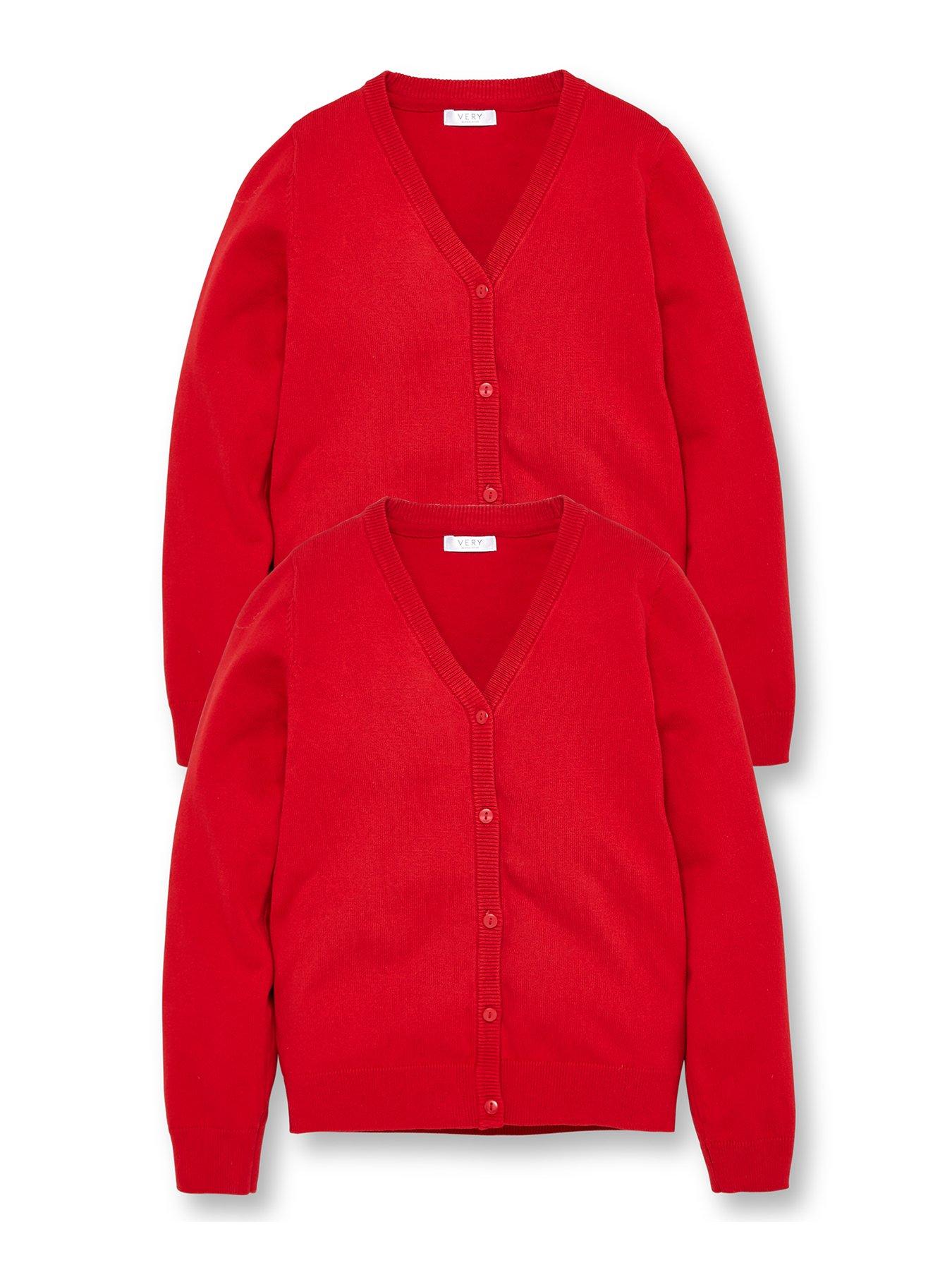 Image 2 of 6 of Everyday Girls 2 Pack School Cardigans - Red