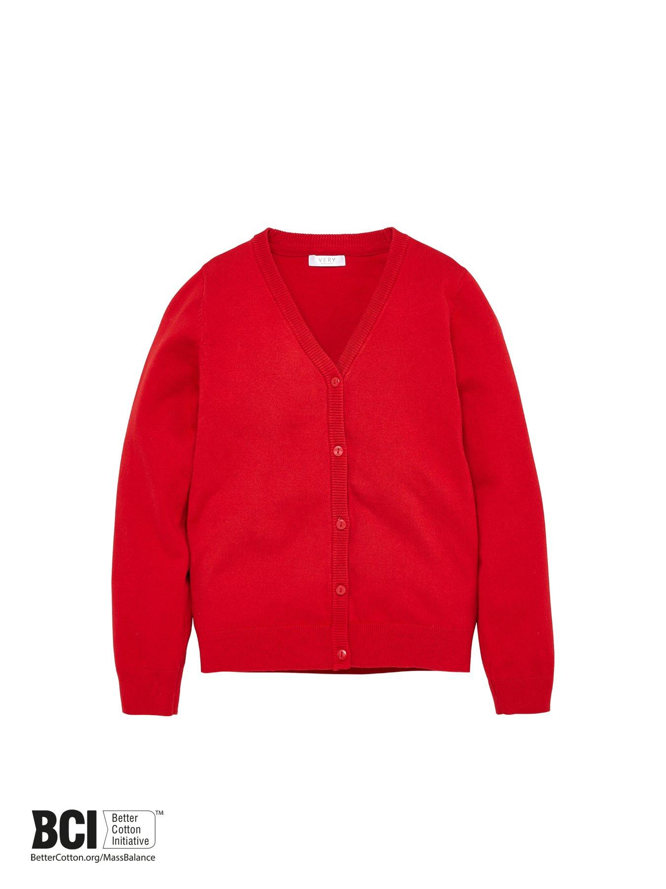 Image 4 of 6 of Everyday Girls 2 Pack School Cardigans - Red