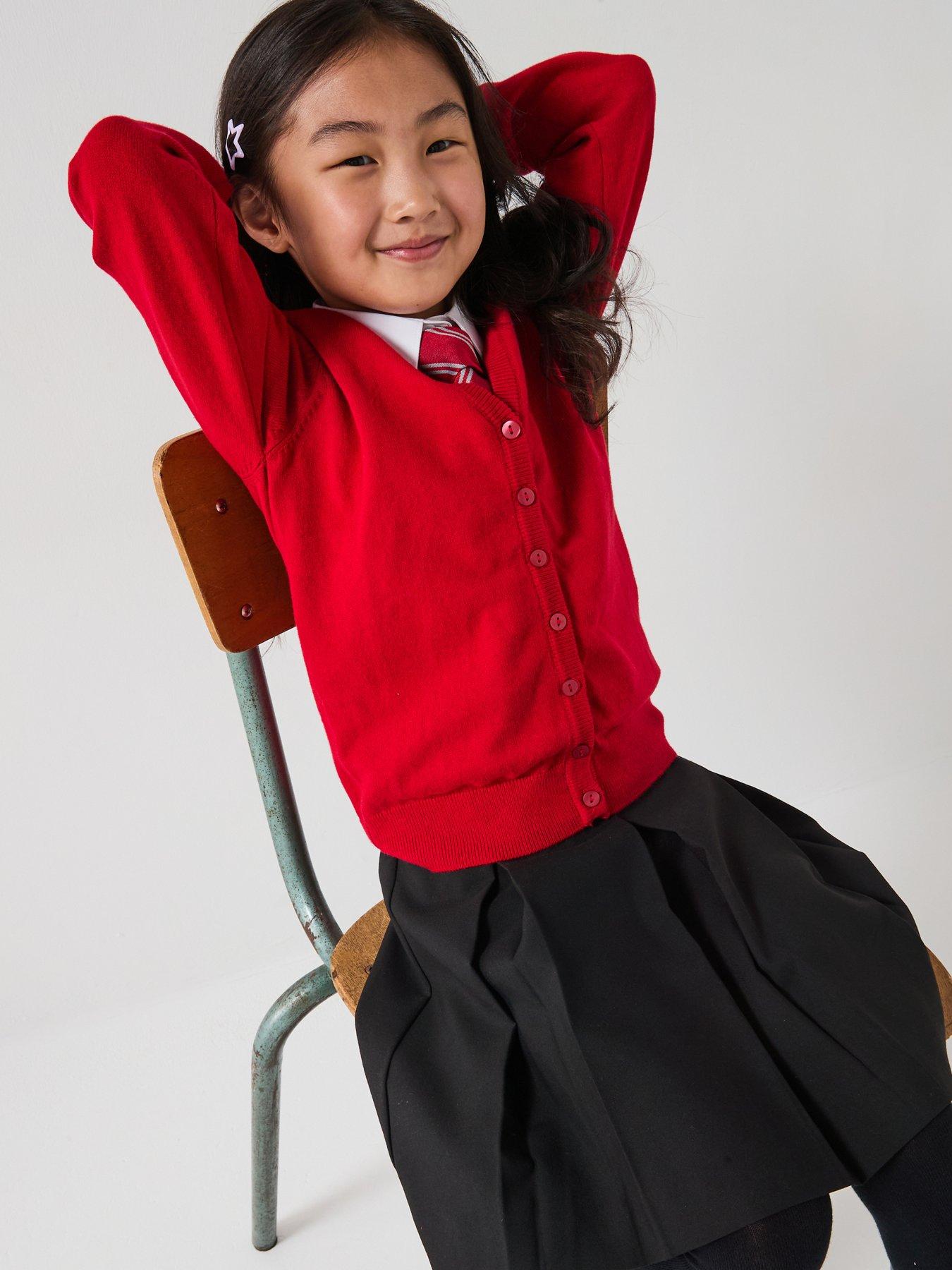 Image 6 of 6 of Everyday Girls 2 Pack School Cardigans - Red