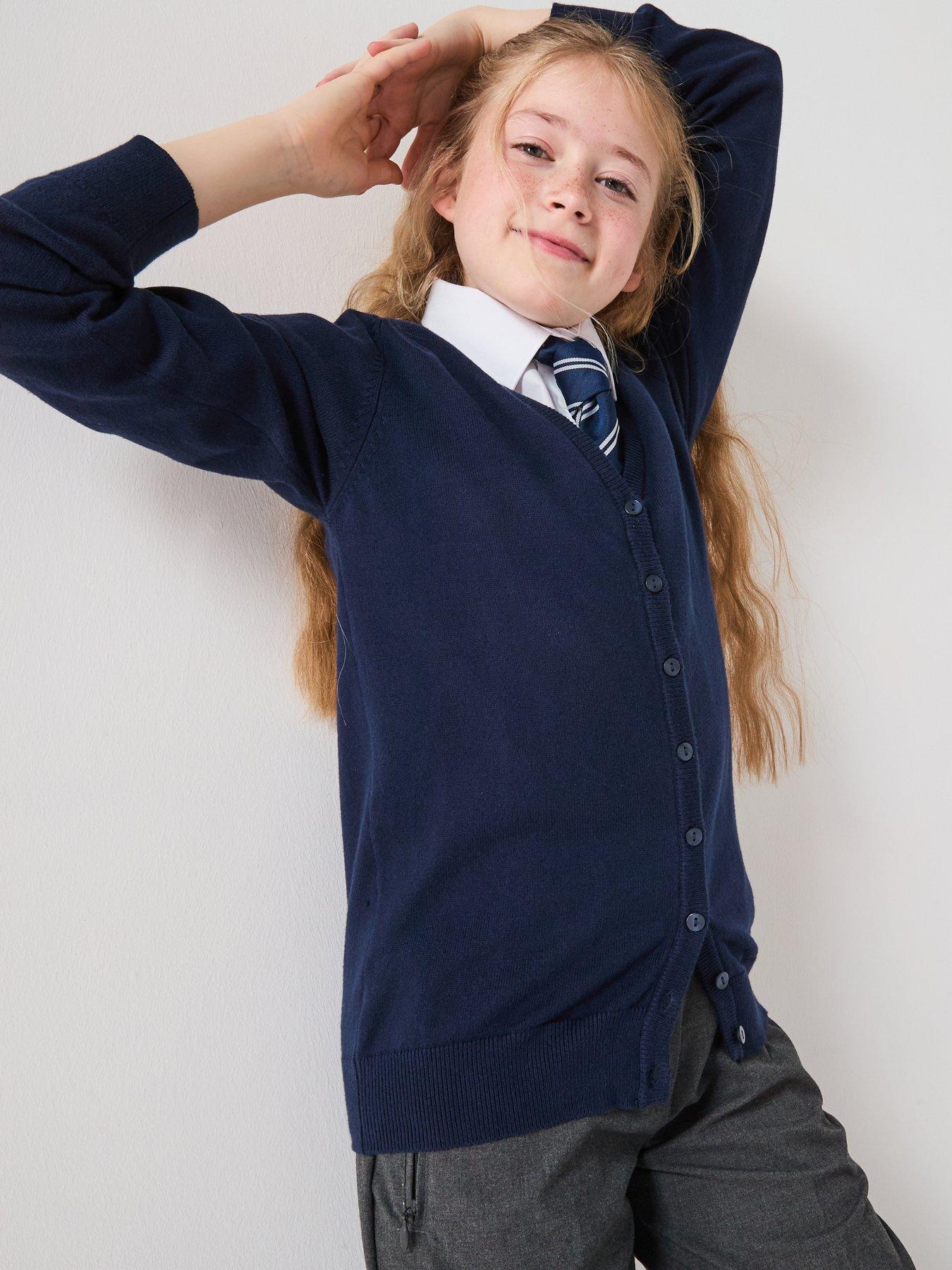 Royal blue cardigan school uniform sale