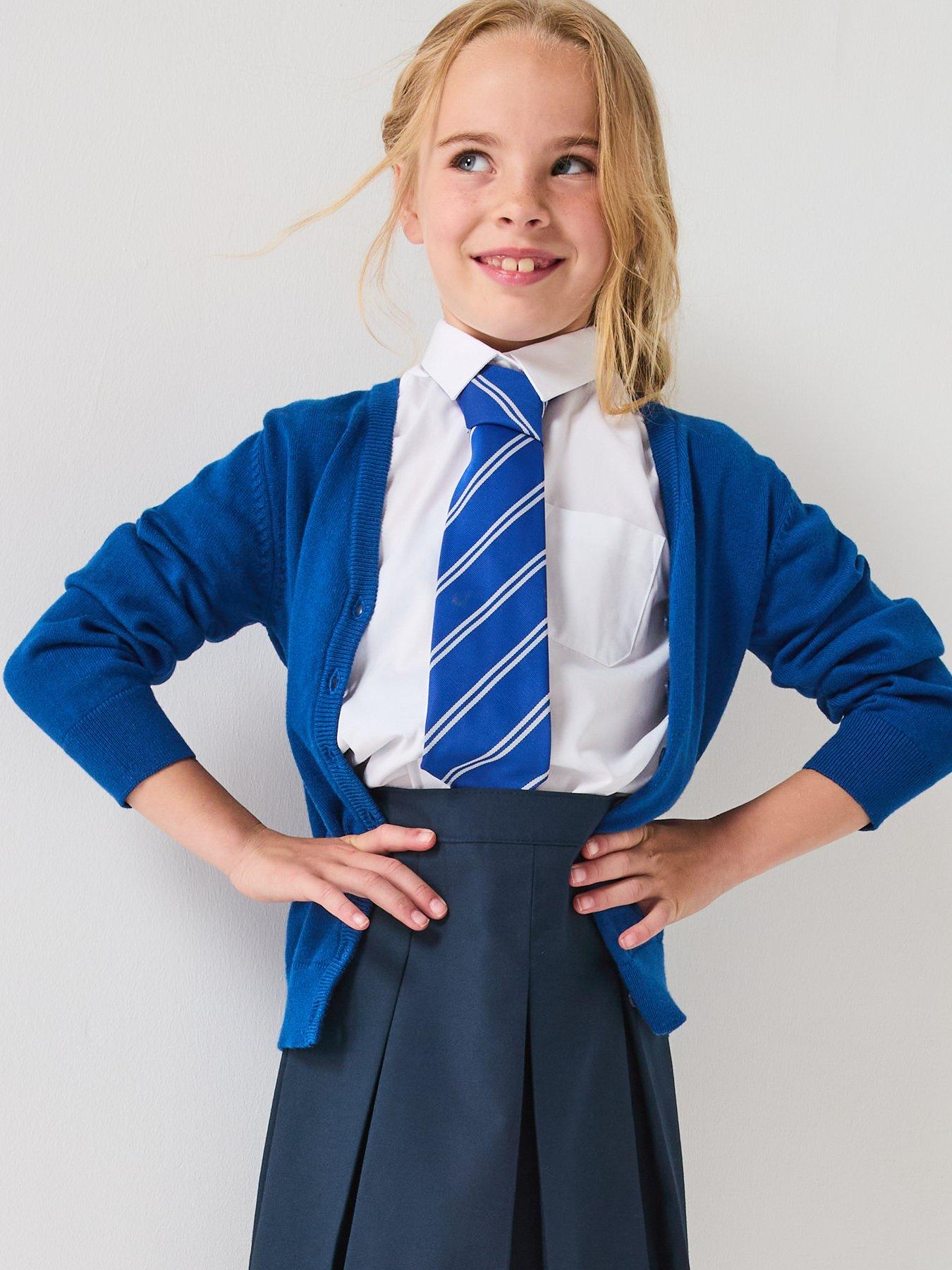 Image 1 of 6 of The Very Collection Girls 2 Pack School Cardigans - Royal Blue