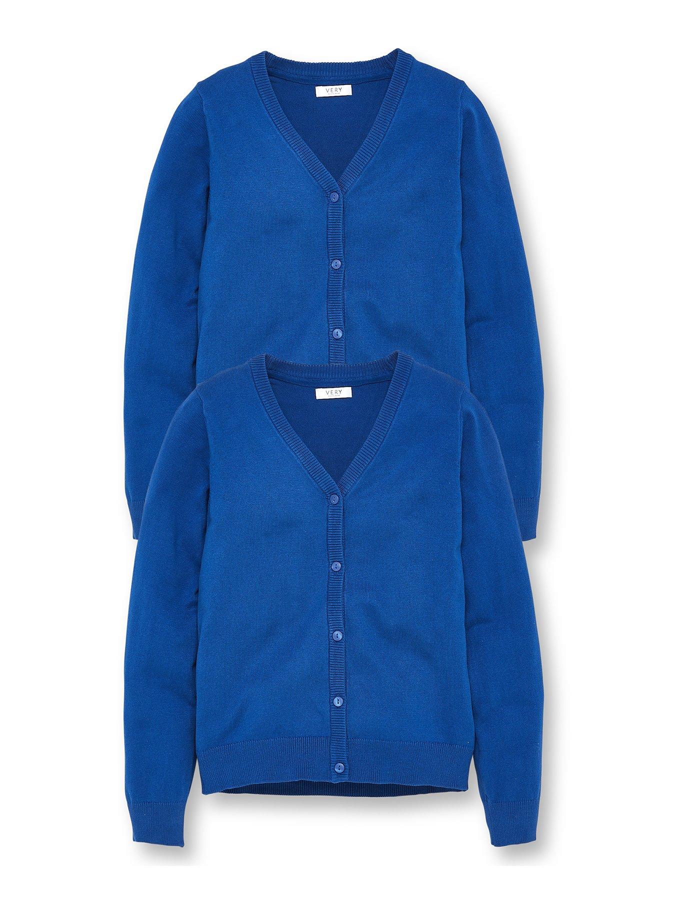 Image 2 of 6 of The Very Collection Girls 2 Pack School Cardigans - Royal Blue