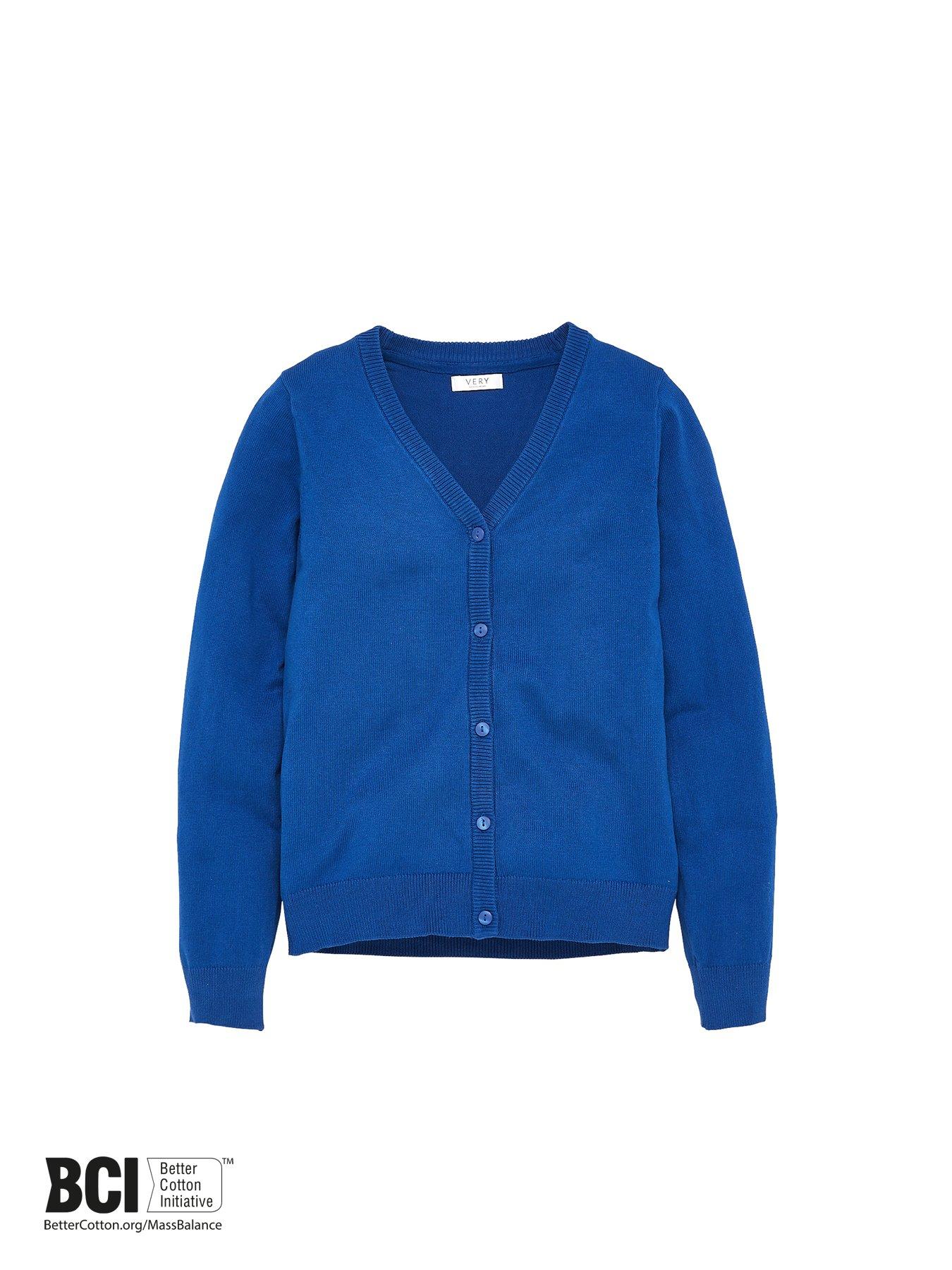 Image 4 of 6 of The Very Collection Girls 2 Pack School Cardigans - Royal Blue