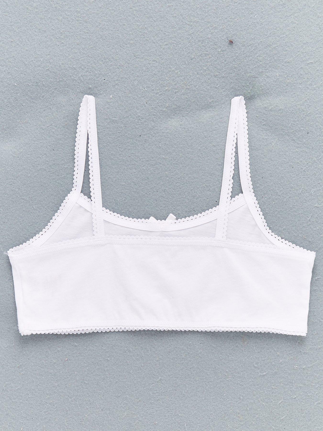 Image 3 of 4 of Everyday Girls 5 Pack Plain School Crop Tops - White