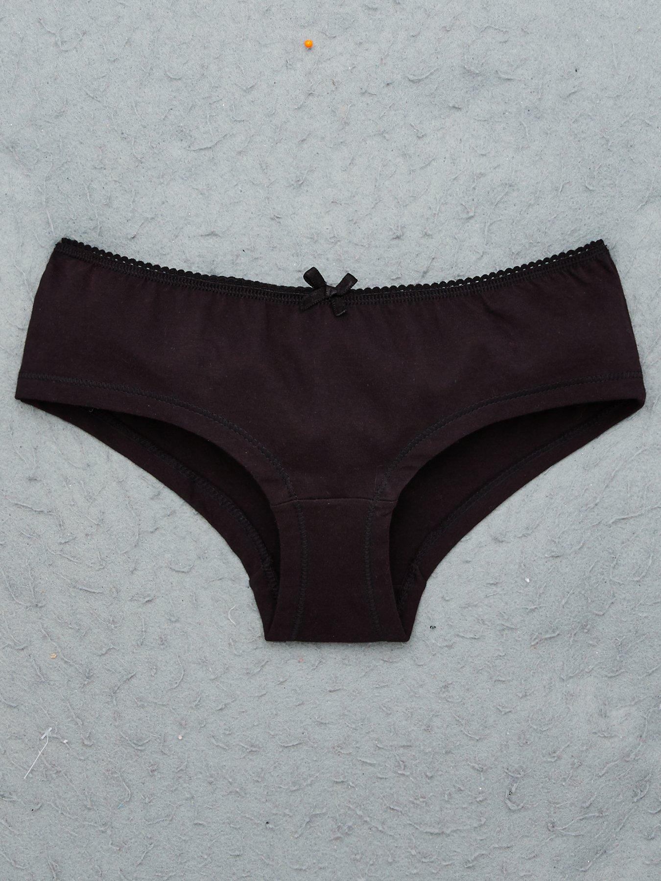 Image 2 of 4 of Everyday Girls 7 Pack Plain School Hipster Briefs - Black