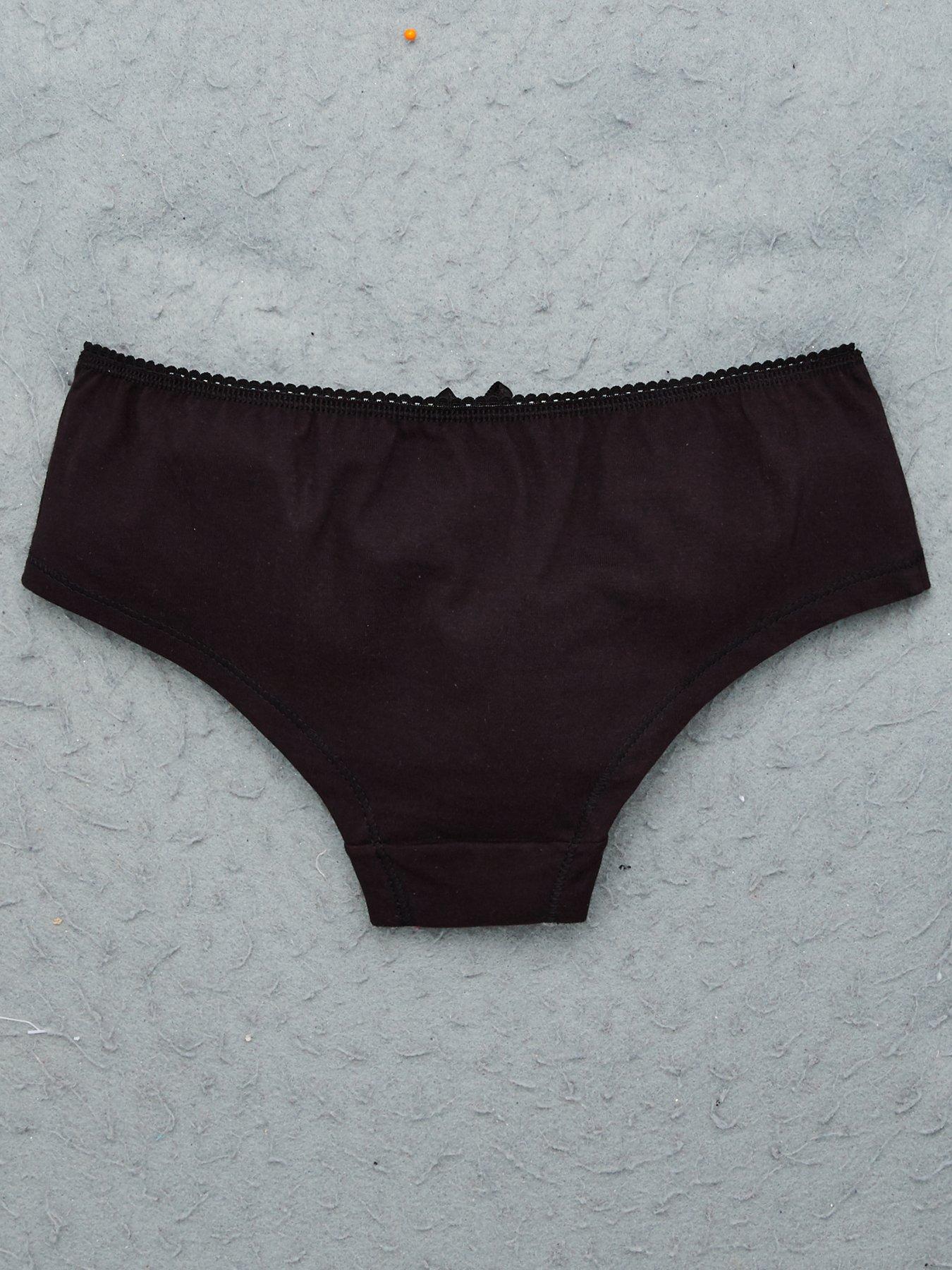 Image 3 of 4 of Everyday Girls 7 Pack Plain School Hipster Briefs - Black