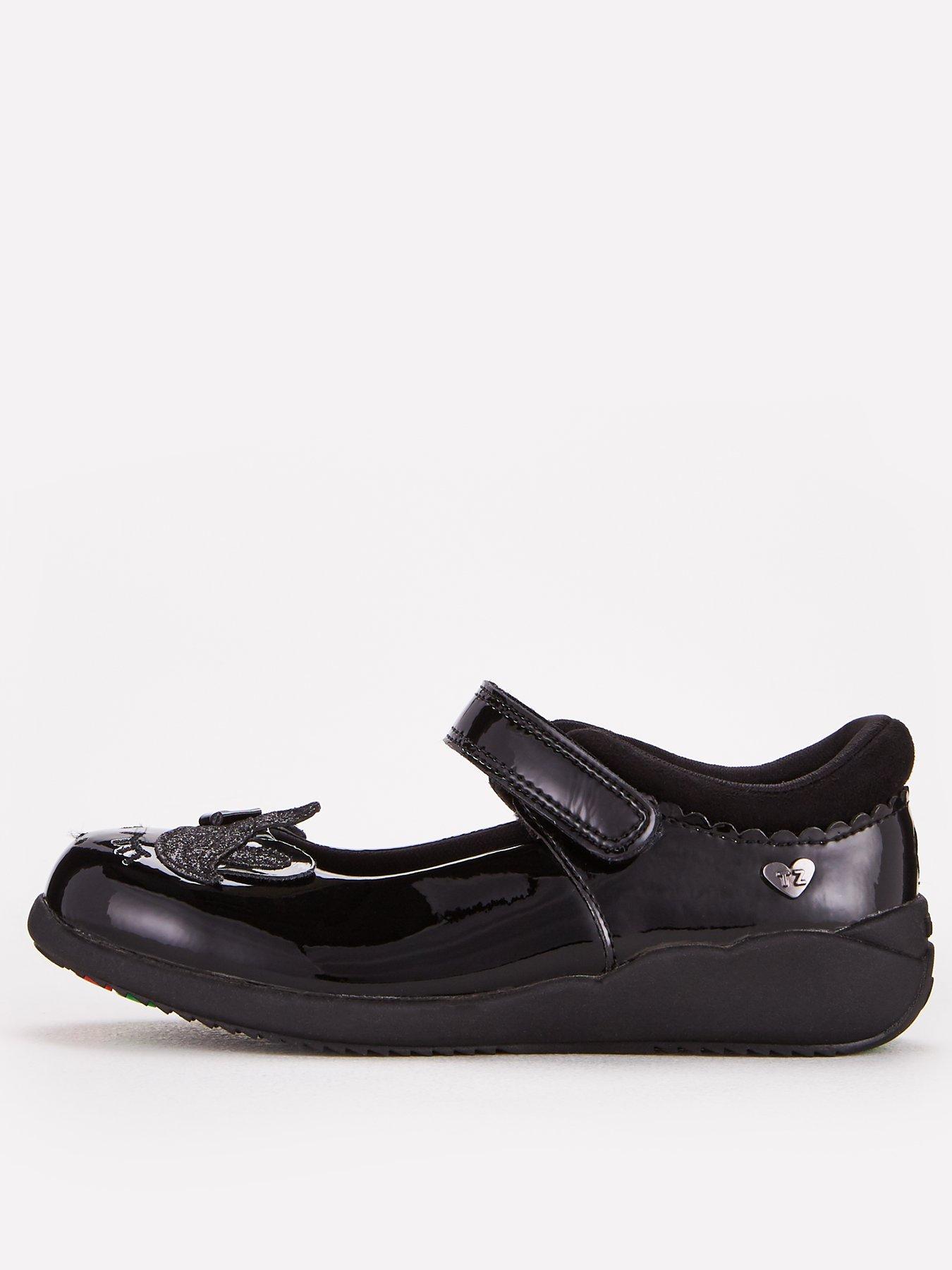 Image 3 of 6 of V by Very ToeZone Girls Unicorn Leather School Shoe - Black