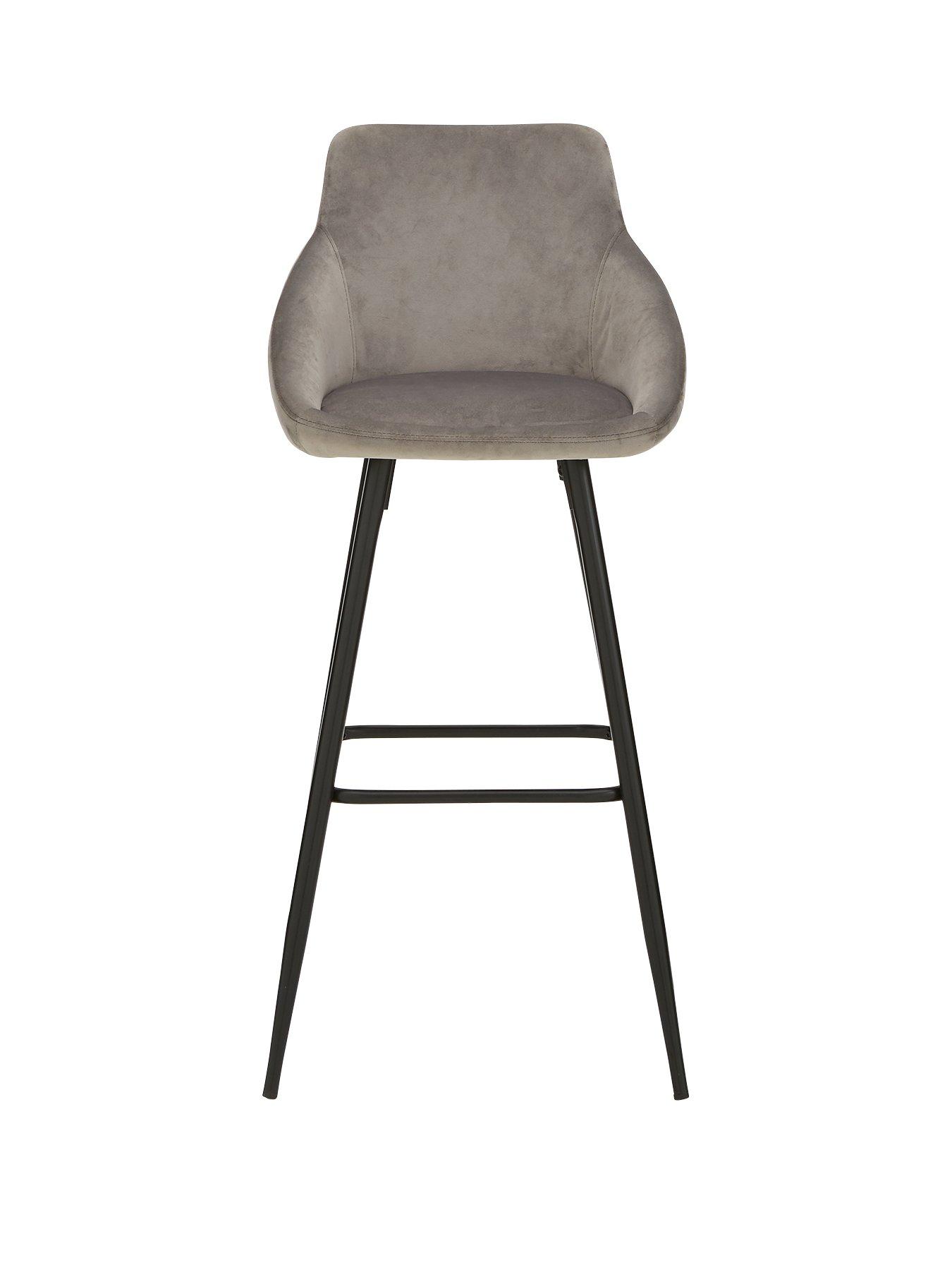 Image 2 of 5 of Very Home Dahlia Fabric Bar Stool - Grey/Black&nbsp;- FSC&reg; Certified